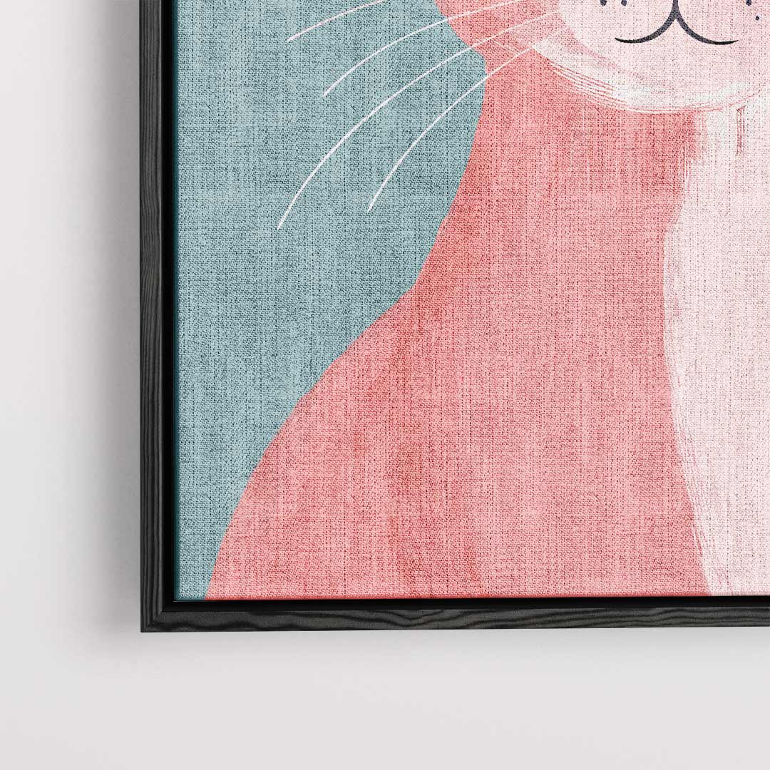 Vrolijke Kat Op Canvas – plexiglas wanddecoratie in portret formaat
