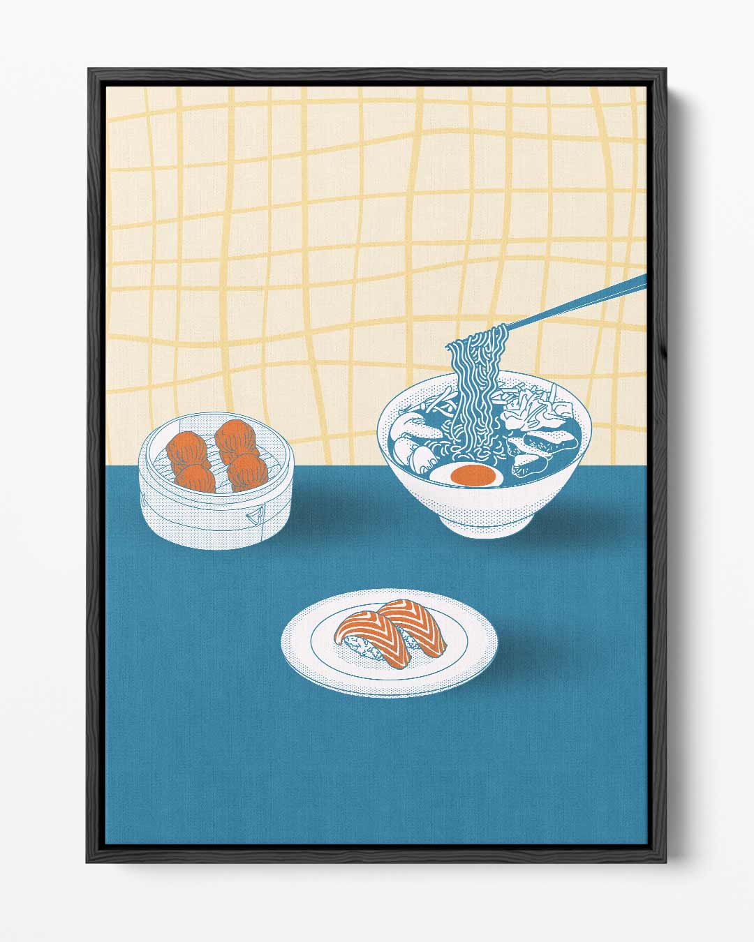 Aziatische Culinaire Illustratie – portret kunstwerk als wanddecoratie