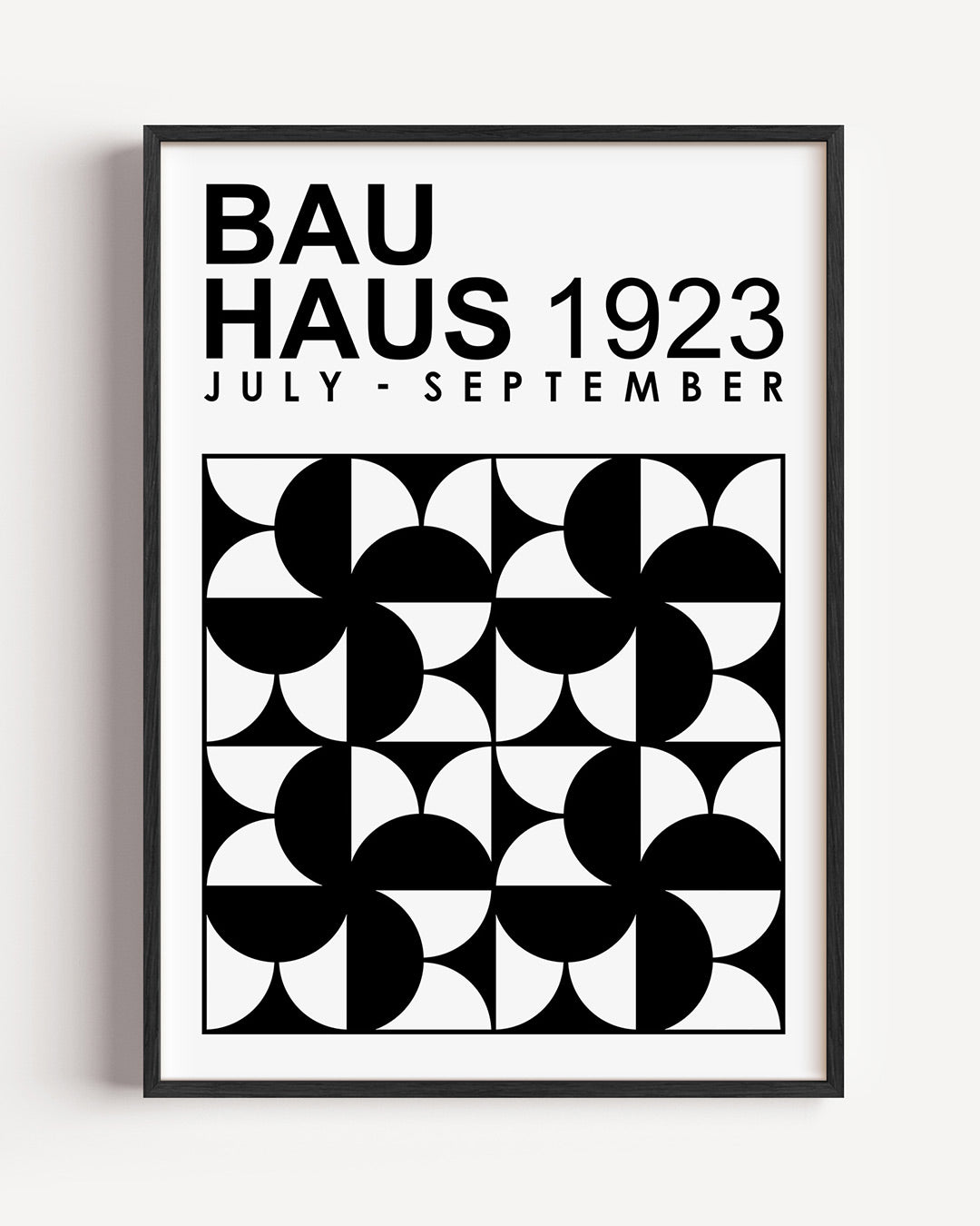 Zwart wit patronen – staande Bauhaus poster als wanddecoratie