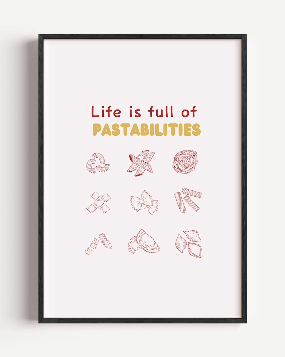 Pastabilities – keuken portret poster als wanddecoratie