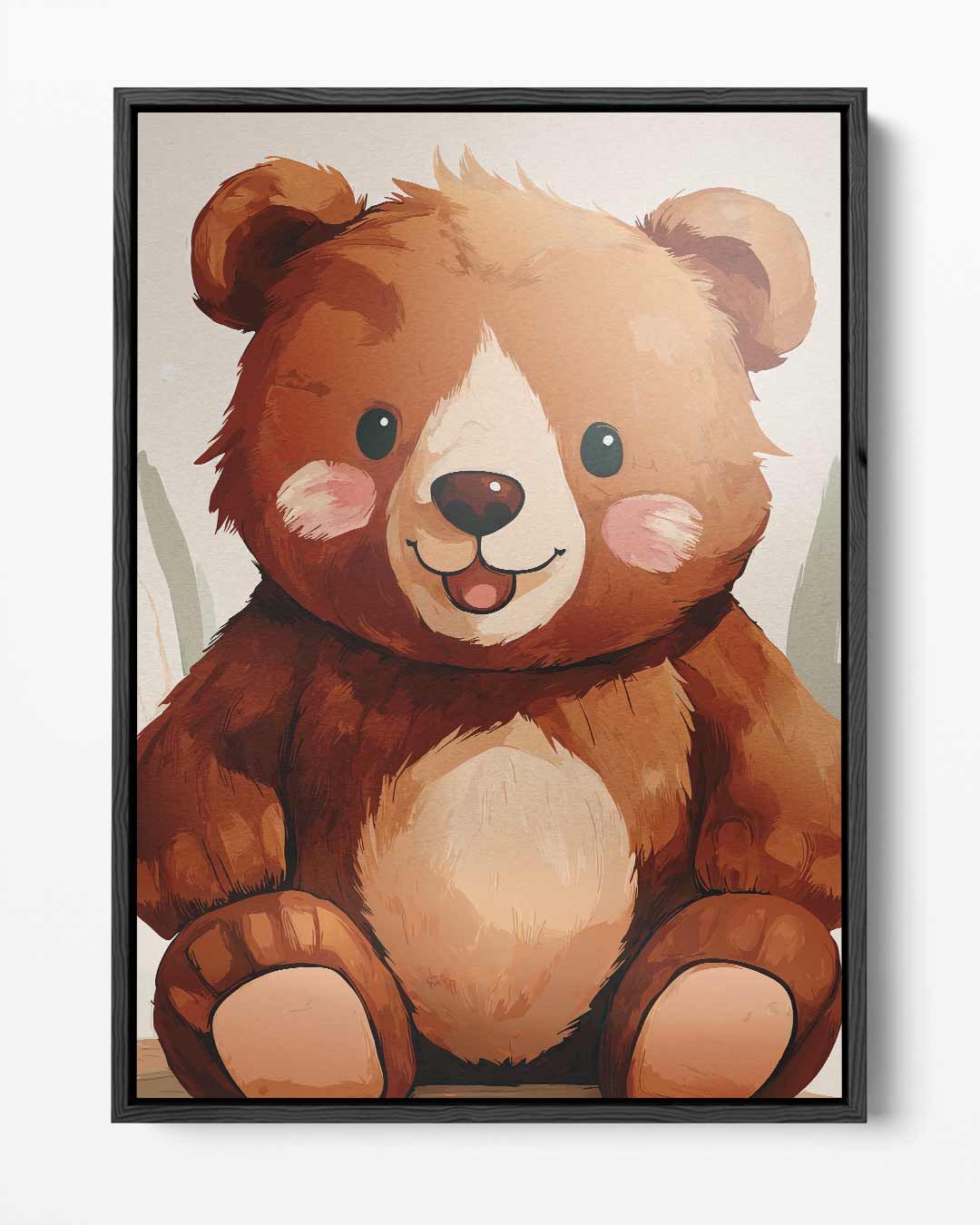 Schattige Knuffelbeer Illustratie – portret kunstwerk als wanddecoratie