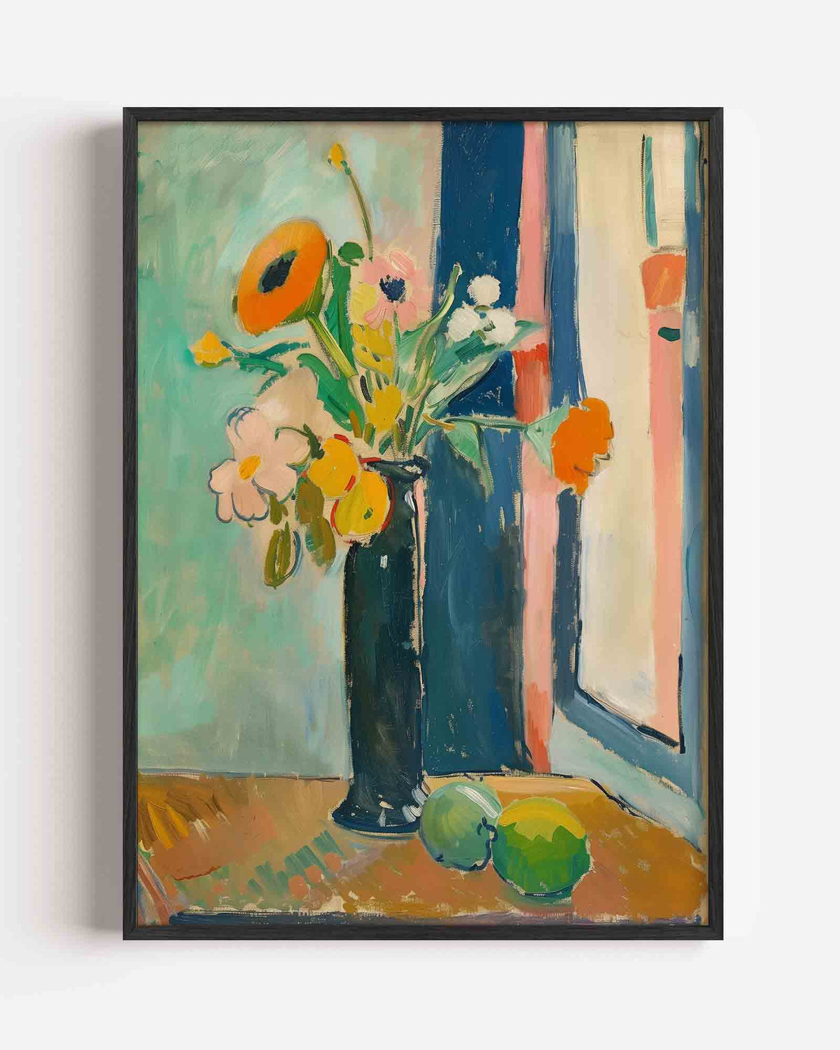 Bloemen in vaas – hedendaagse illustratie portret poster als wanddecoratie