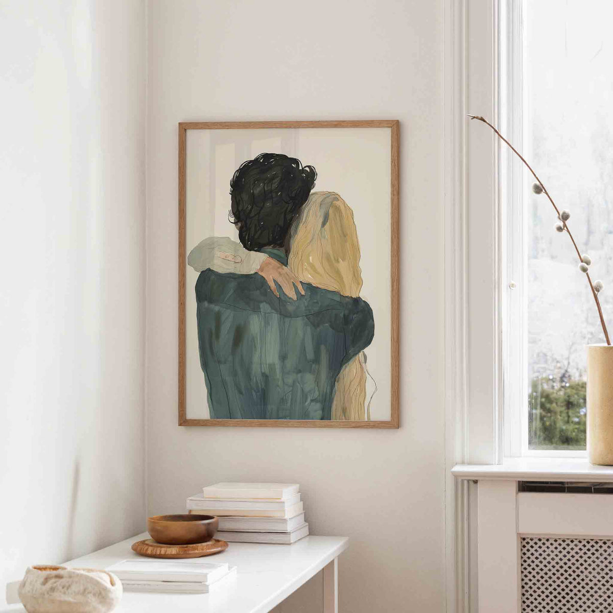 Omhelzing – staande hedendaagse wanddecoratie van WallArtistic