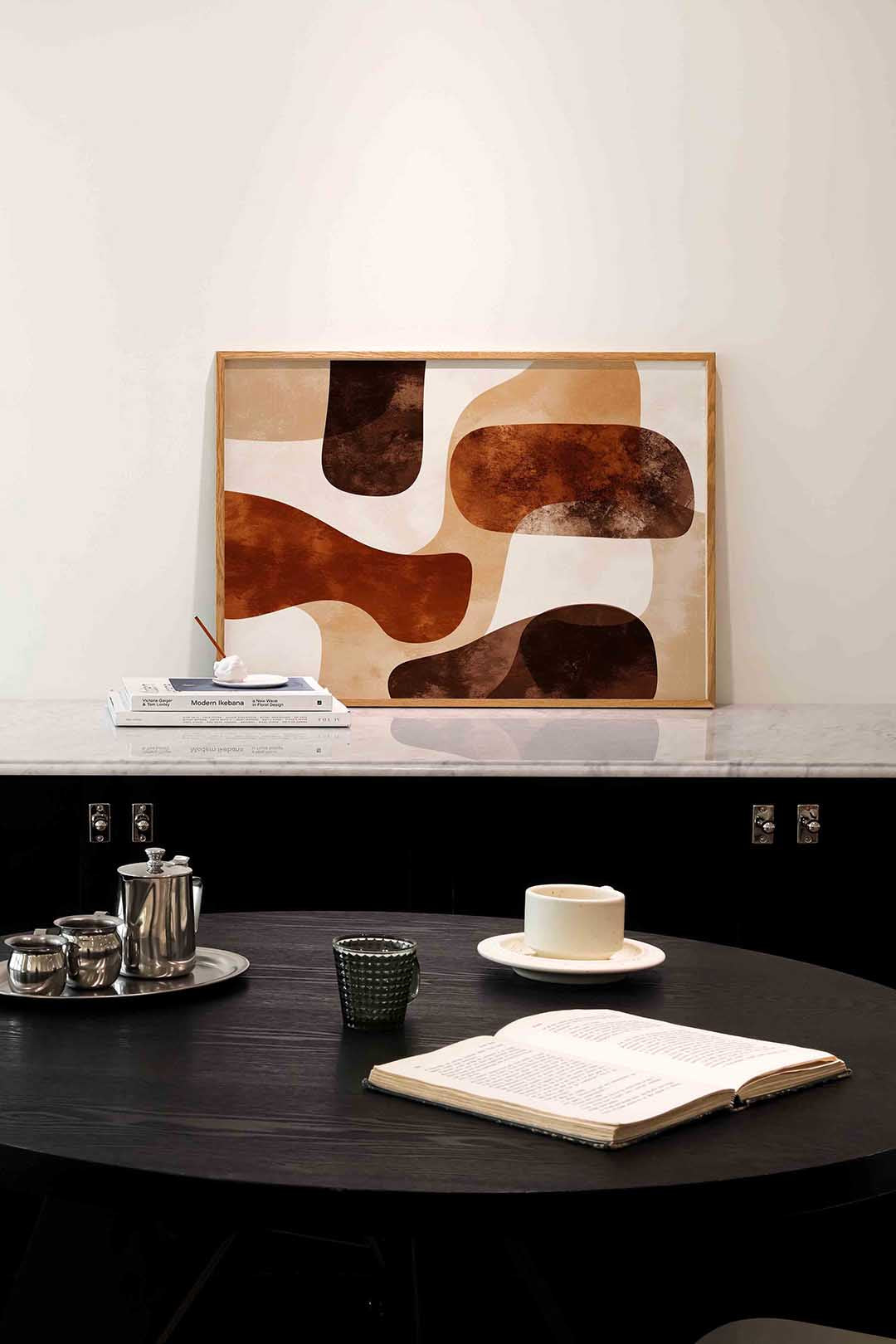 Abstracte vormen – abstracte poster in liggend formaat