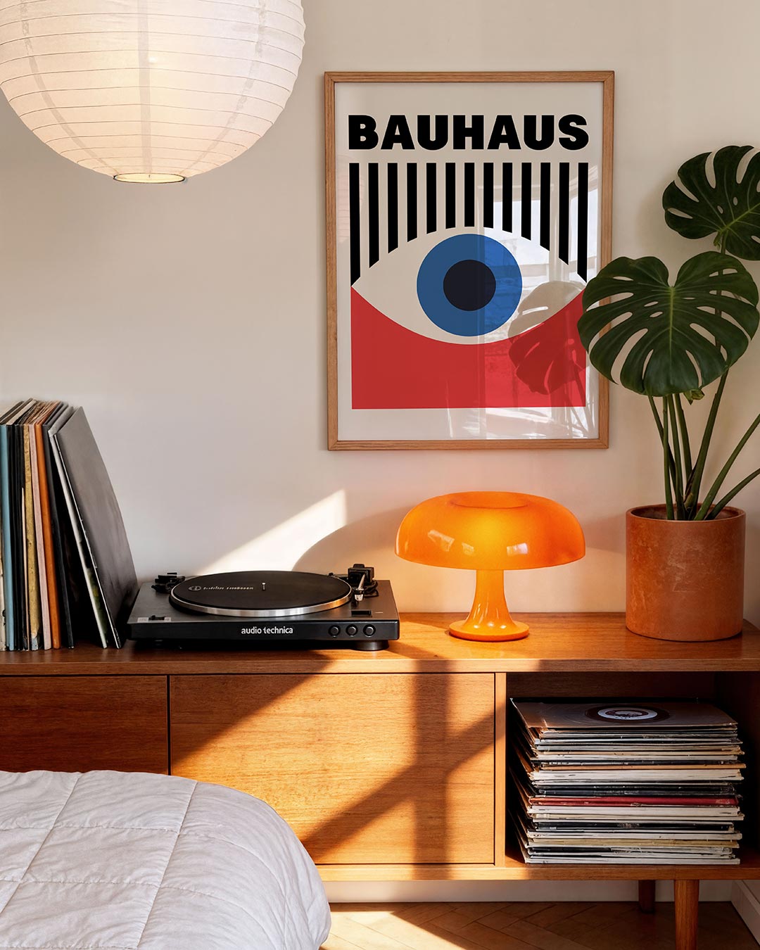 Oog en lijnen – moderne Bauhaus wandkunst als poster