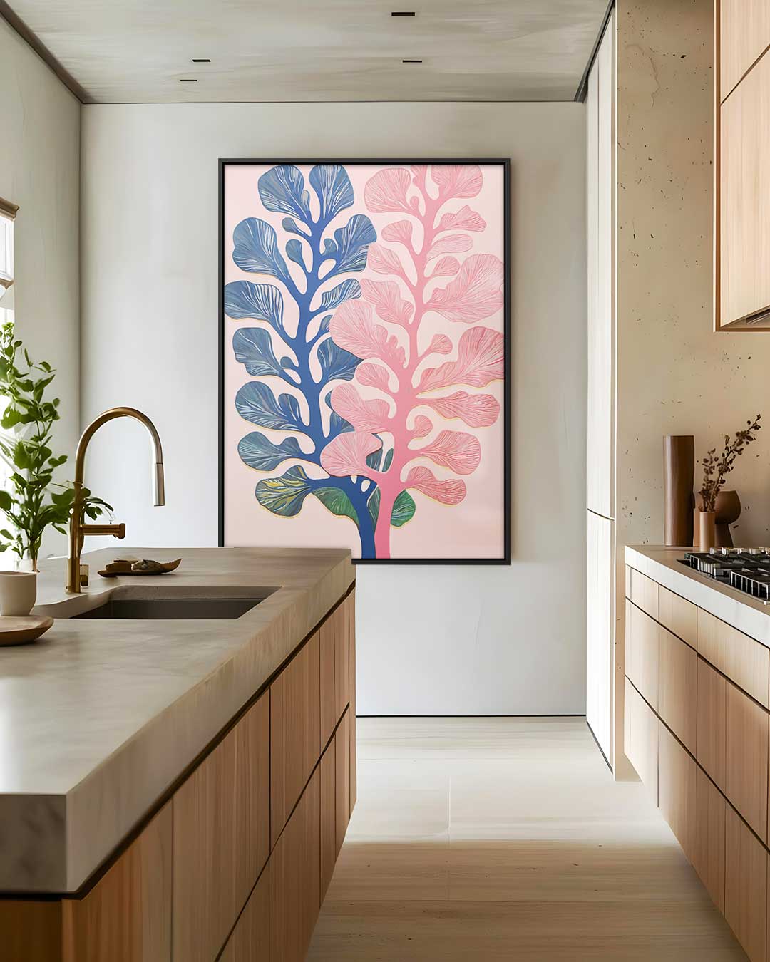 Bloeiende Fantasie – canvas wanddecoratie in portret formaat