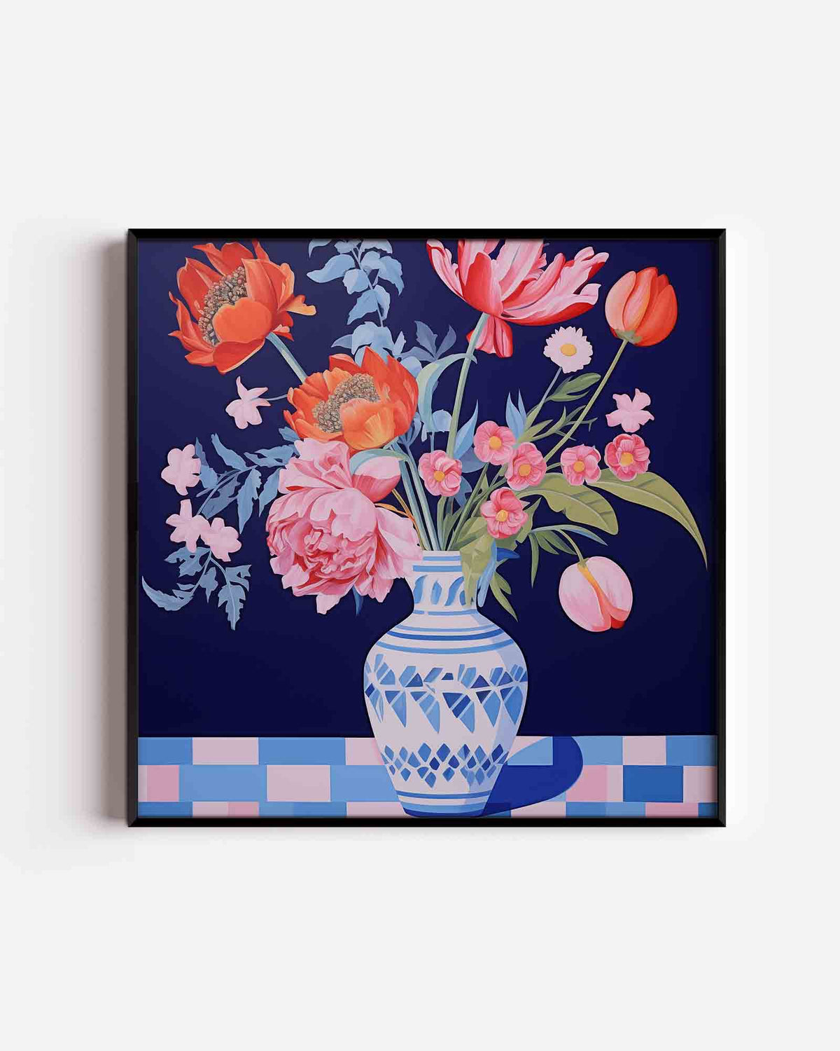 Bloemen in vaas – bloemen vierkante poster als wanddecoratie