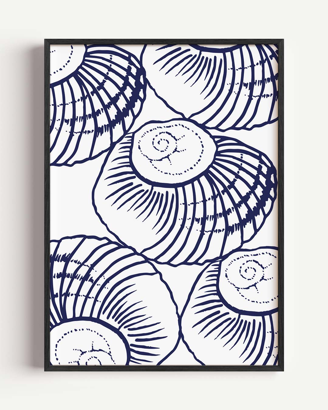 Strandhuis Stijl Schelpenposter – zeedieren portret poster als wanddecoratie