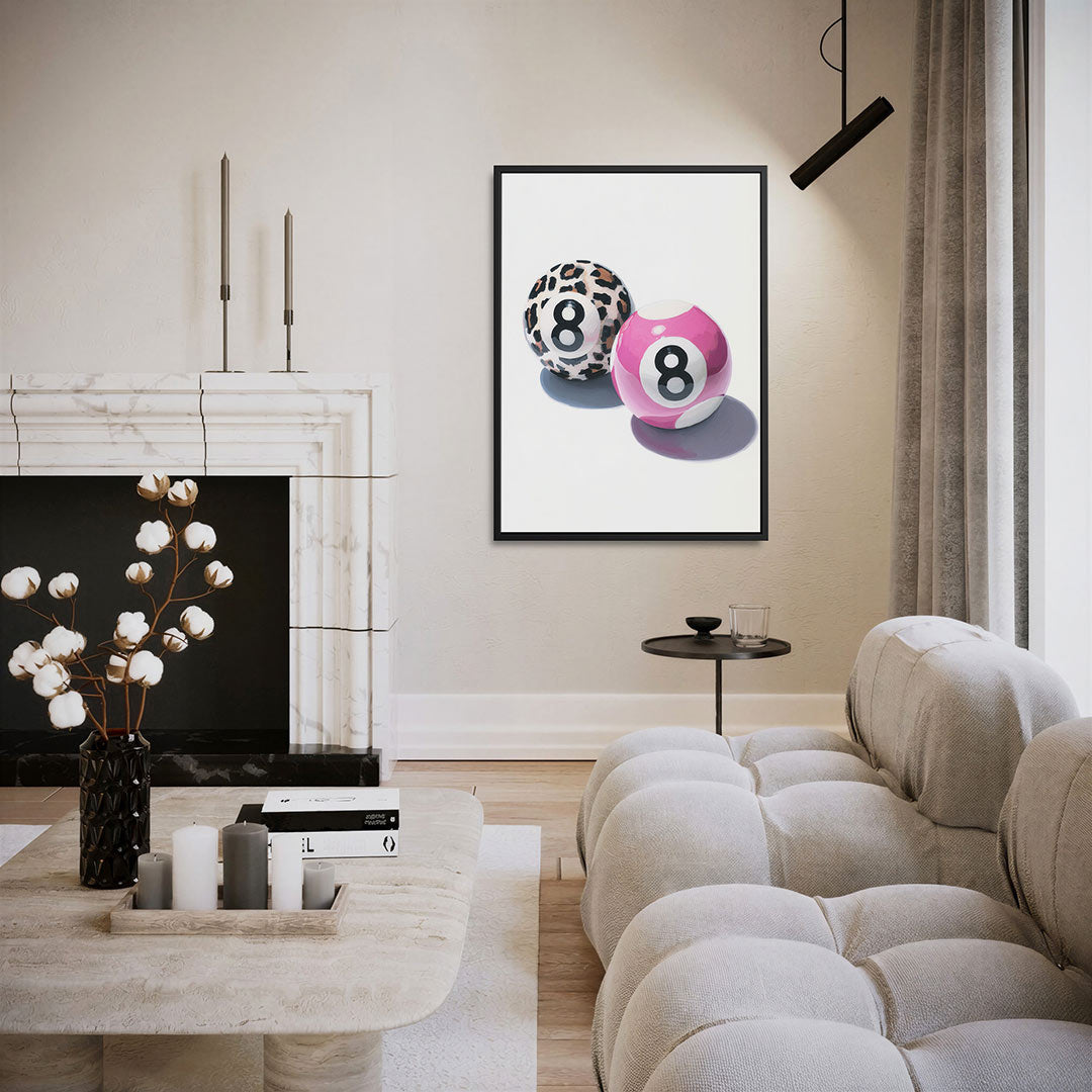 Speelse biljartballen – staand wanddecoratie kunstwerk