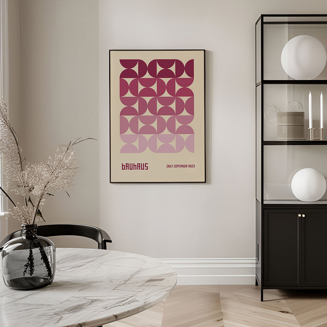 Vormritme en kleur – geometrische Bauhaus poster in staand formaat