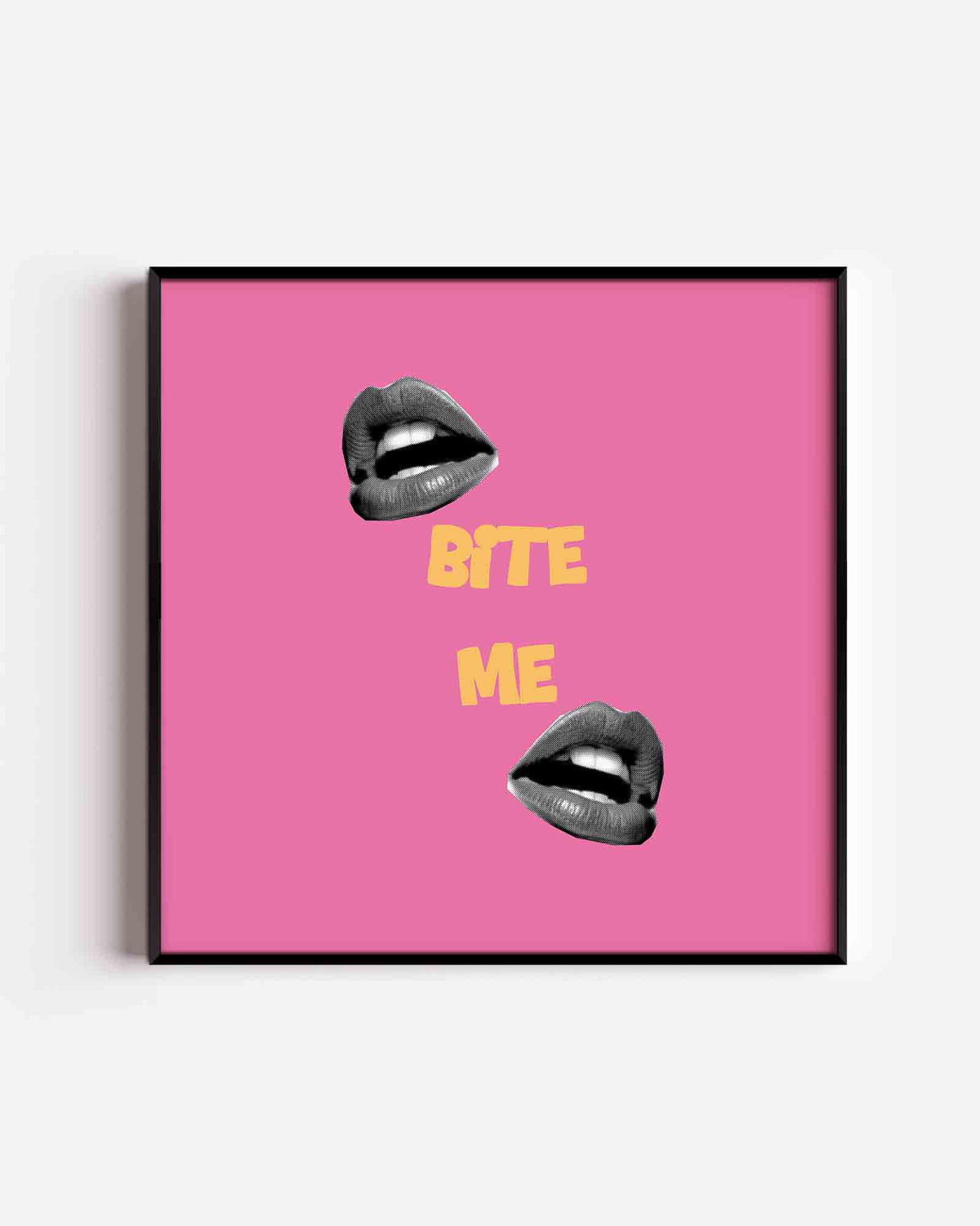 Bite me – Pop Art vierkante poster als wanddecoratie