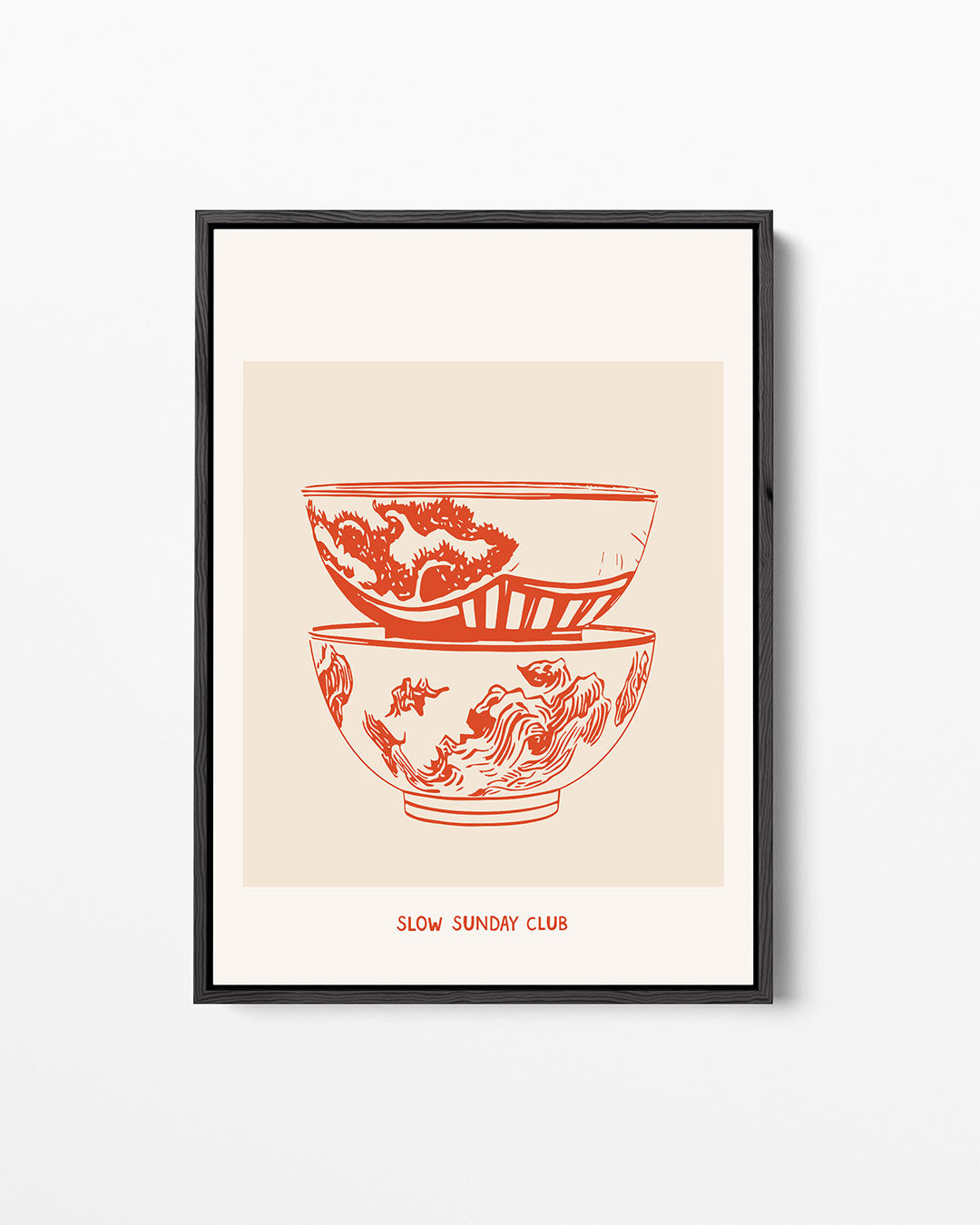 Gestapelde schalen illustratie – staand wanddecoratie kunstwerk