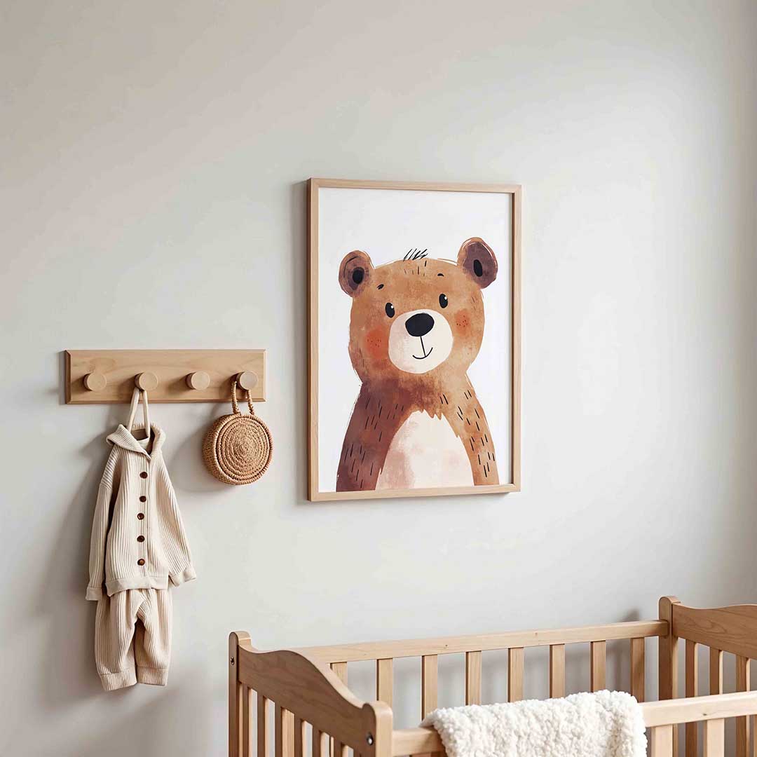 Lachende beer – kinderposter in staand formaat