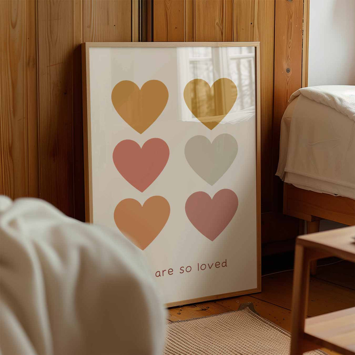 Liefdevolle Hartjes – kinderposter in staand formaat