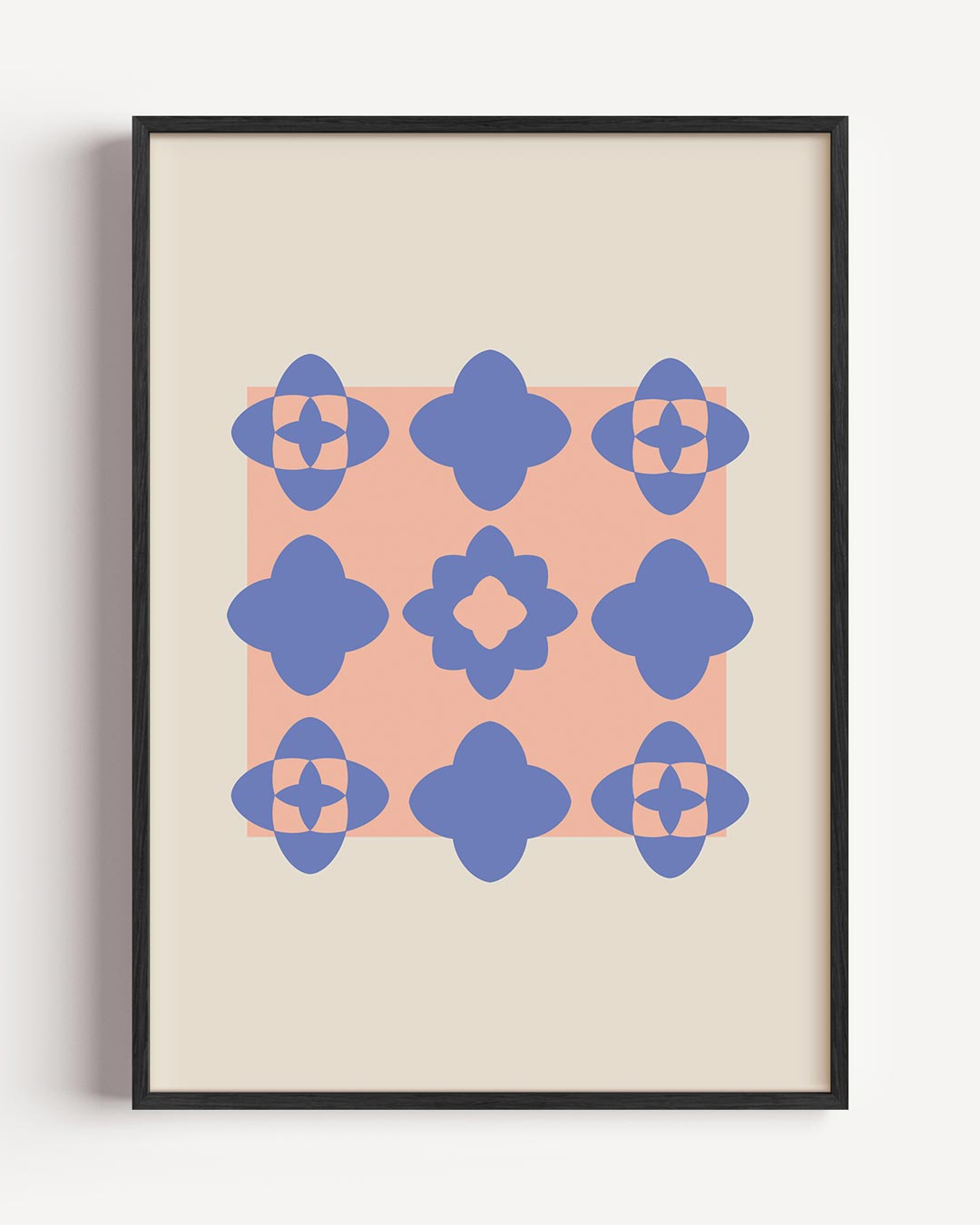 Bloemenpatroon – elegante portret poster als wanddecoratie