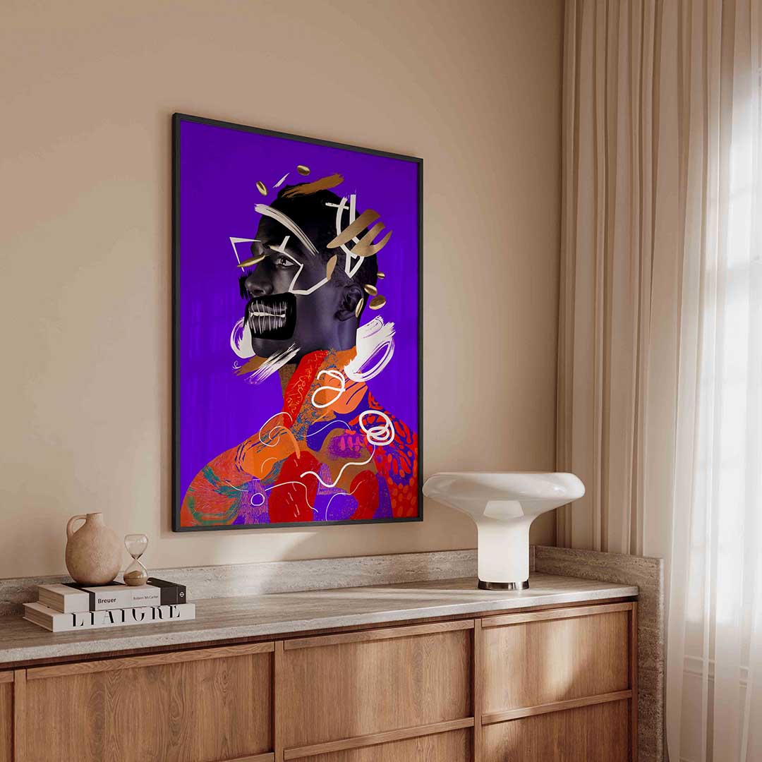Abstracte gezichten – urban poster in staand formaat