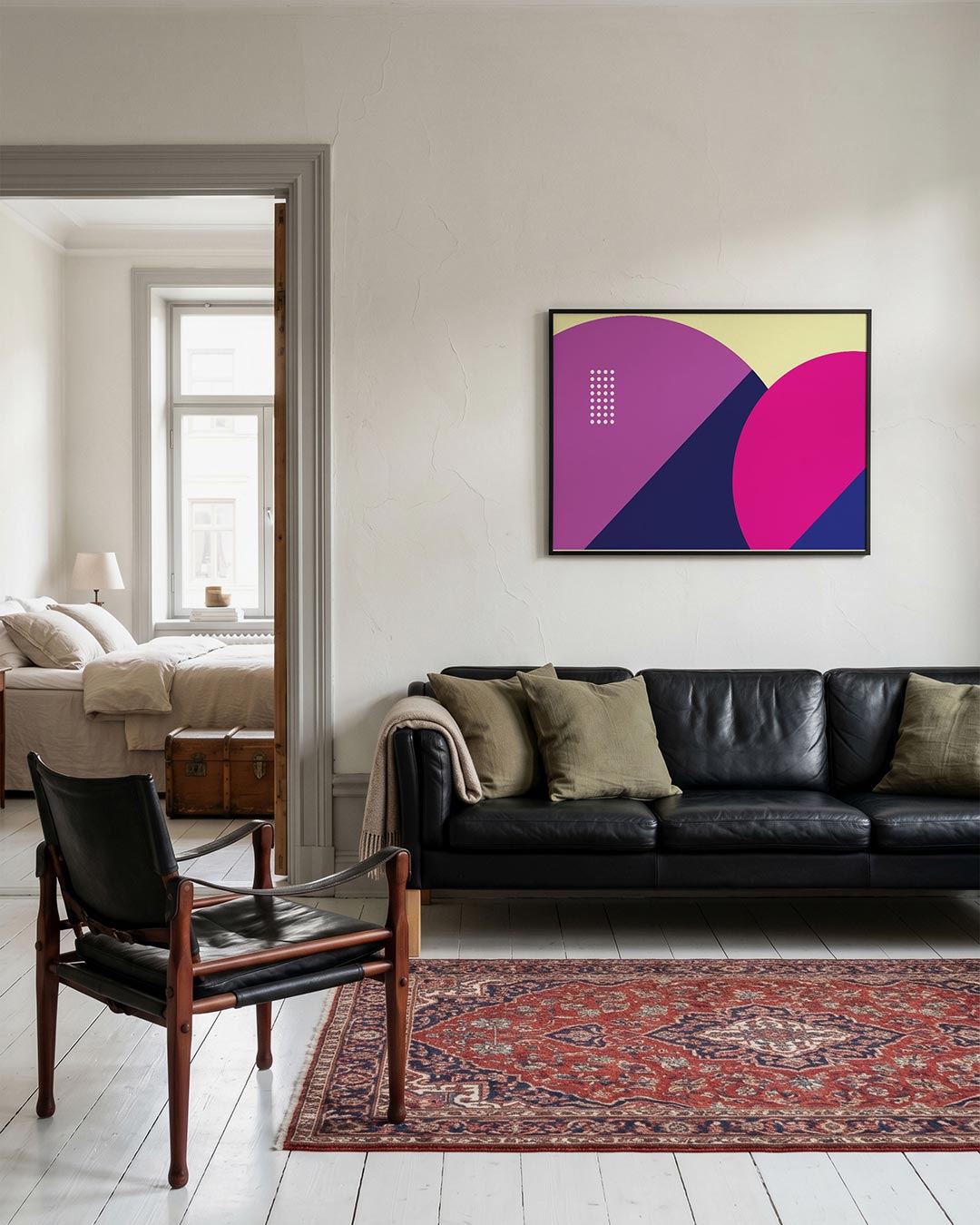 Vormen en vlakkenspel – geometrische Bauhaus poster in liggend formaat