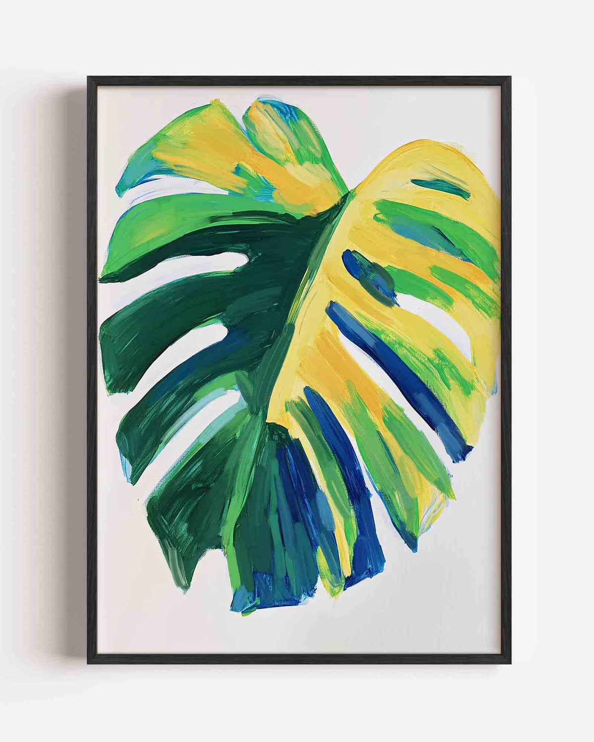 Blad in groene en gele tinten – bloemen portret poster als wanddecoratie