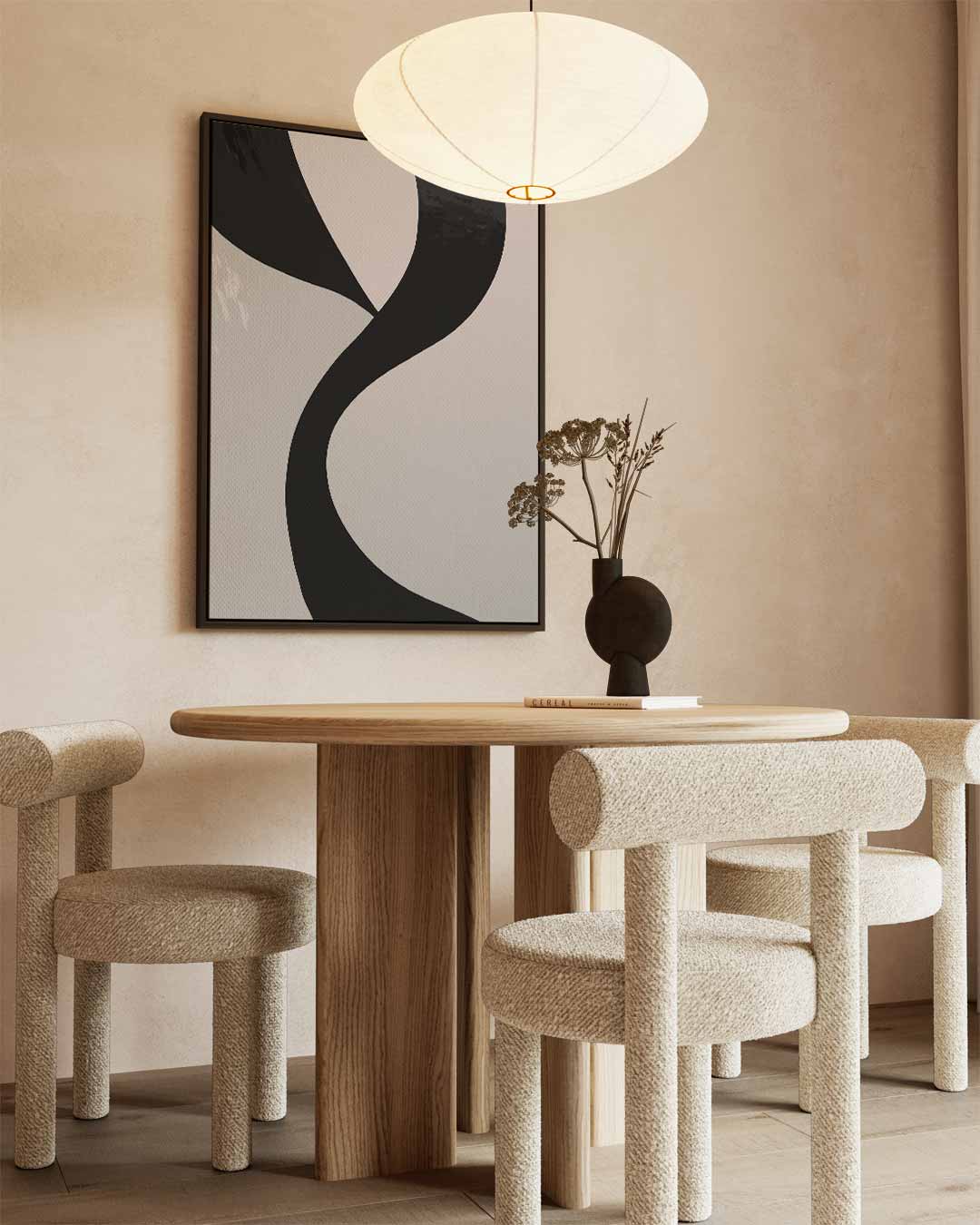 Elegant Contrast – kunstwerk met zwarte baklijst