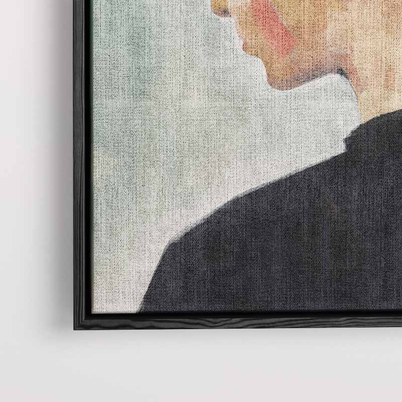 Vrouwelijke Elegantie in Stille Reflectie – canvas wanddecoratie in portret formaat