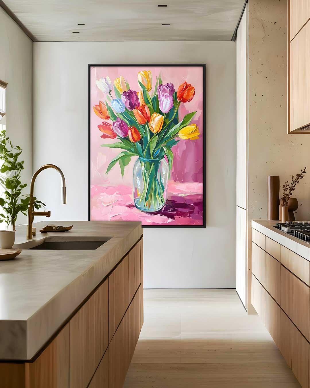 Kleurrijk Tulpenboeket – modern portret kunstwerk van WallArtistic