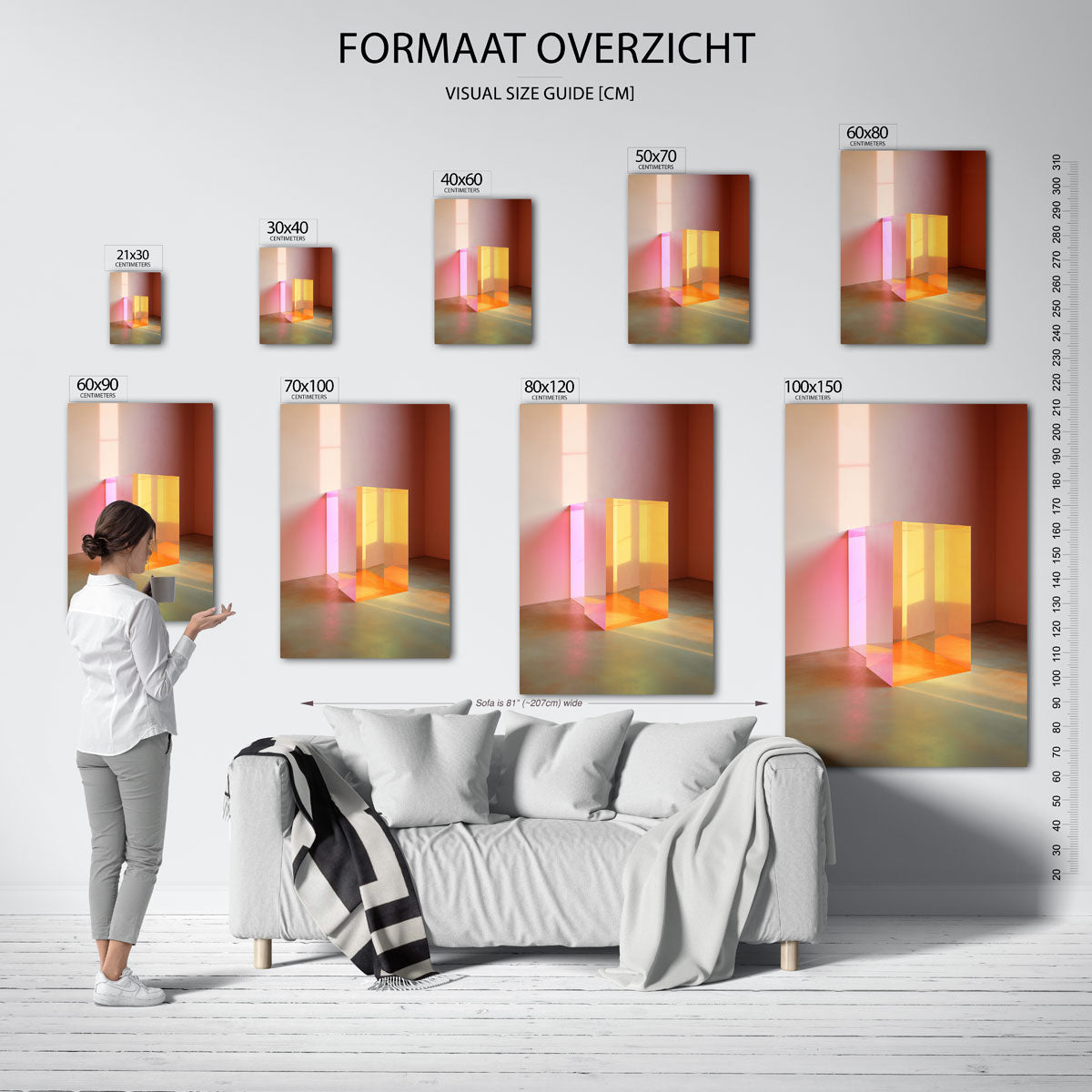 Transparante kubus – staande muurposter met surrealistische uitstraling