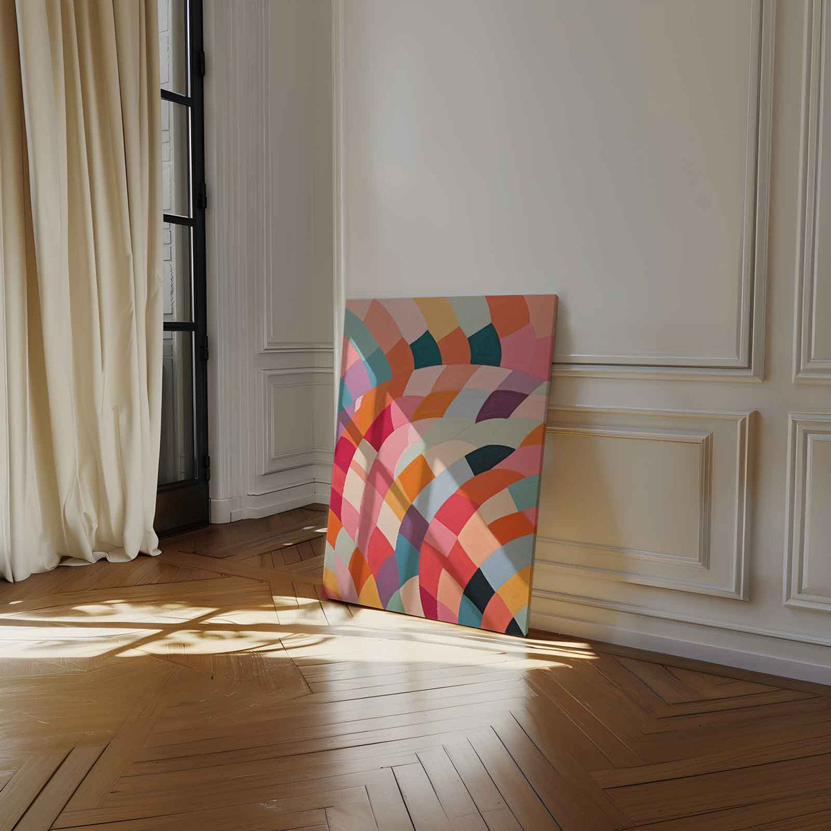 Kleurrijke Abstracte Harmonie – dibond kunstwerk als wanddecoratie