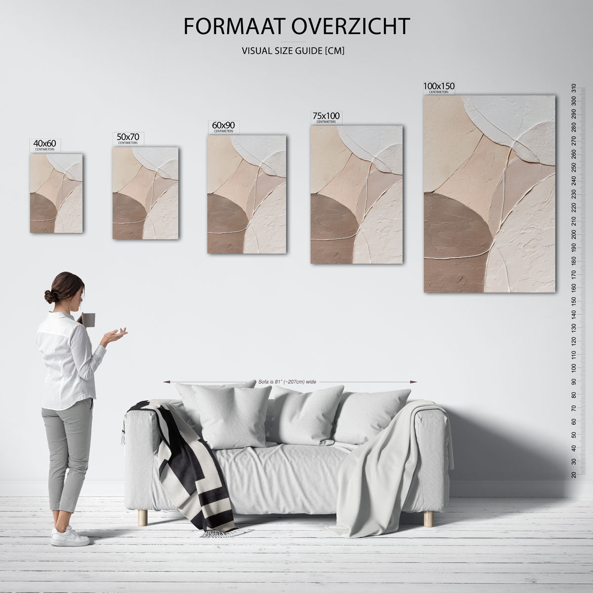 Organische vormen compositie – staande wanddecoratie van WallArtistic