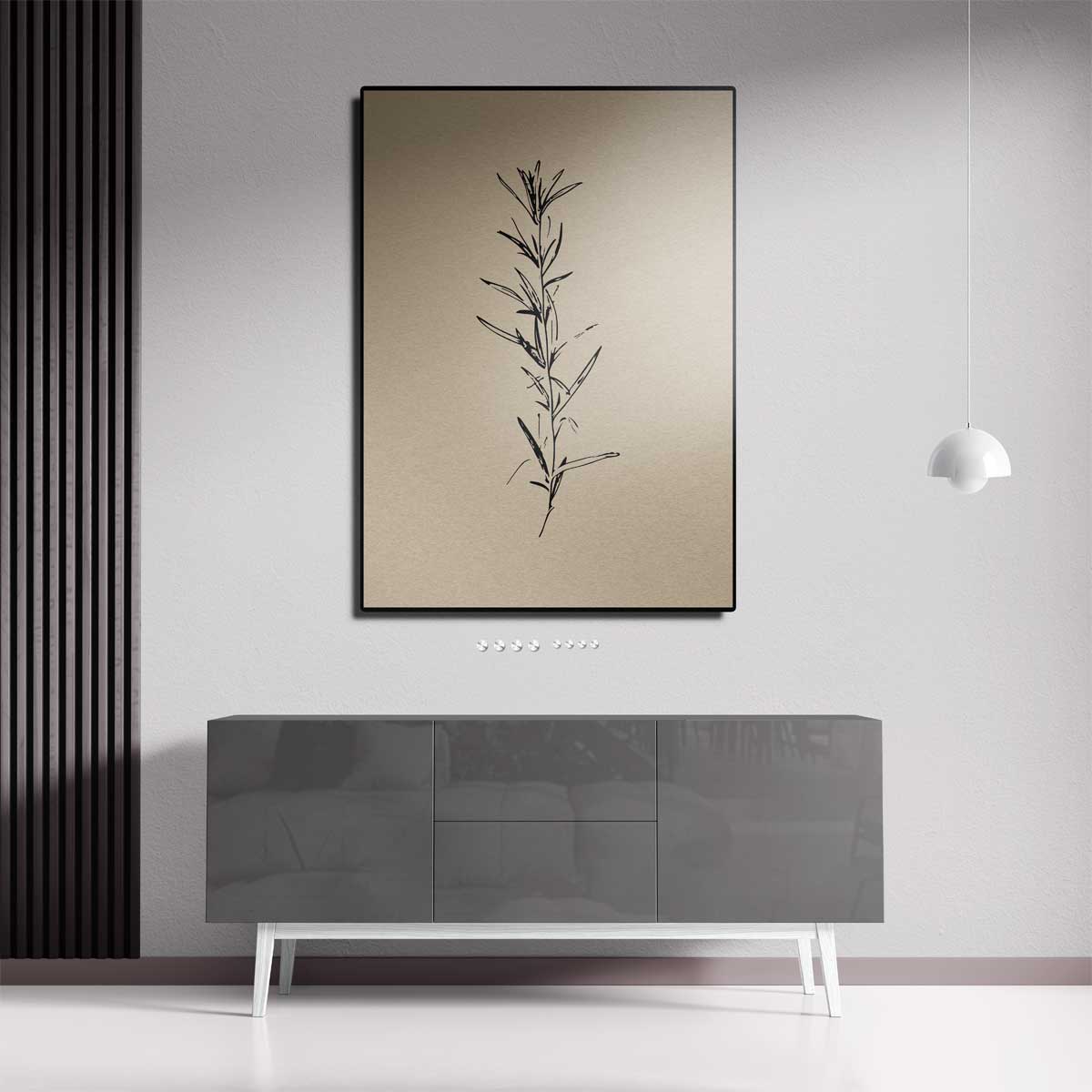 Elegante Botanische Schets – dibond kunstwerk als wanddecoratie