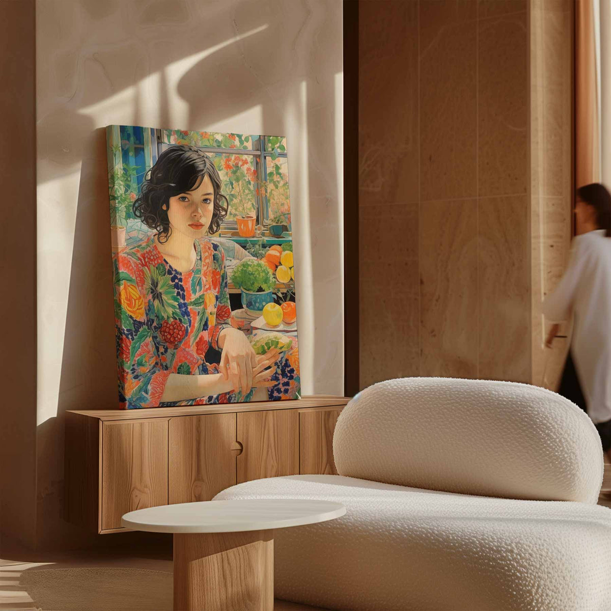 Kleurrijke Zomer Droom – modern portret kunstwerk van WallArtistic