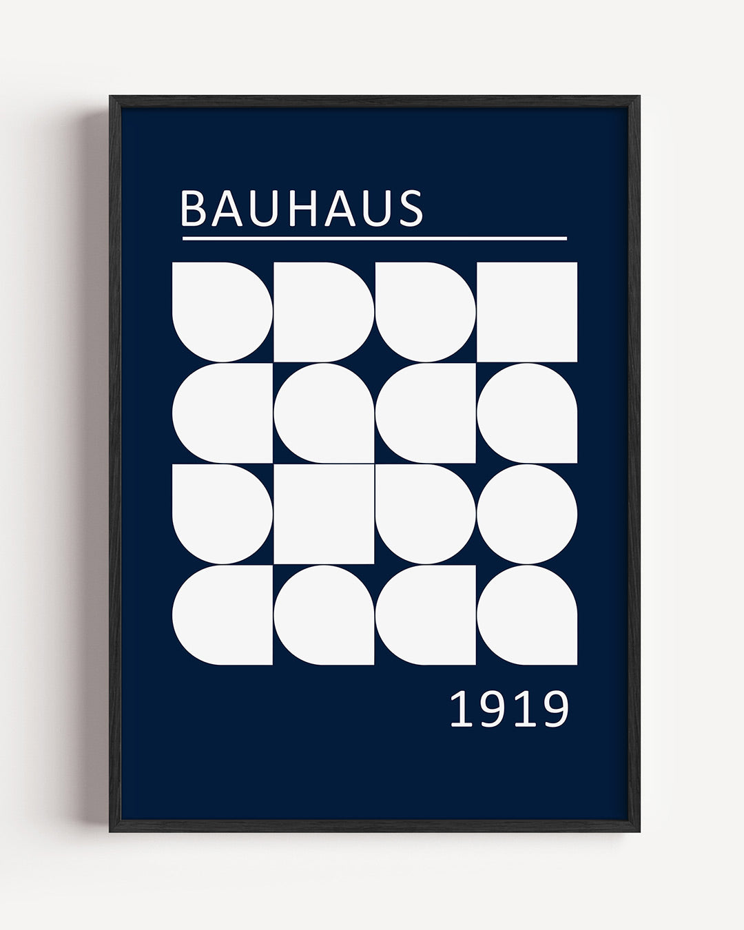 Vormritme en kleur – staande Bauhaus poster als wanddecoratie