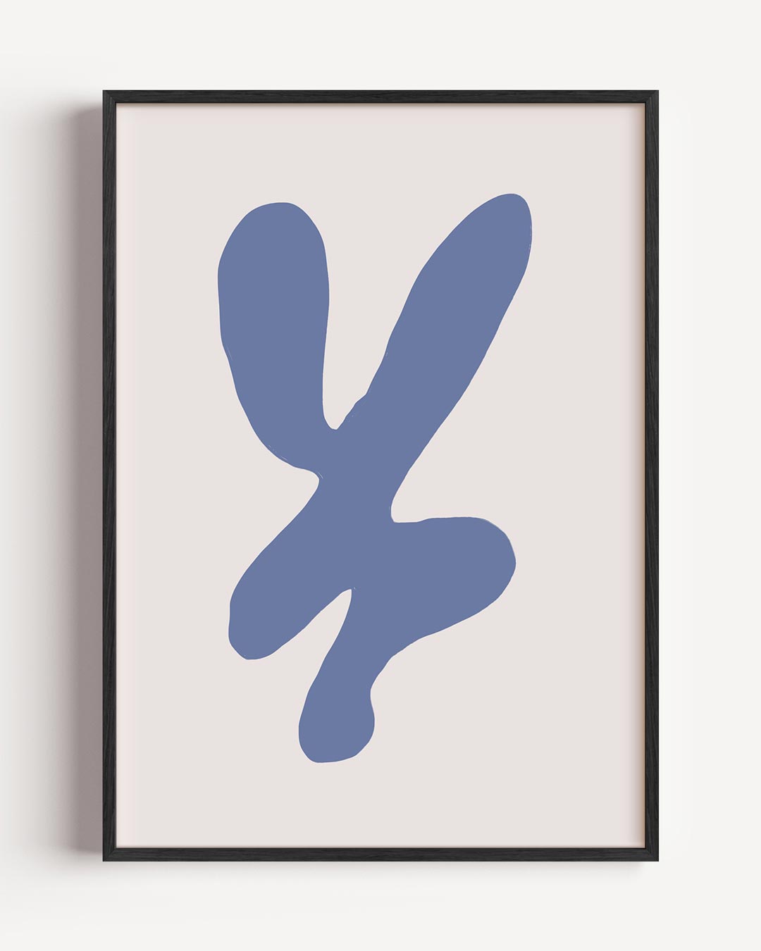 Abstracte Blauwviolet Vorm – kleurrijke abstracte portret poster als wanddecoratie