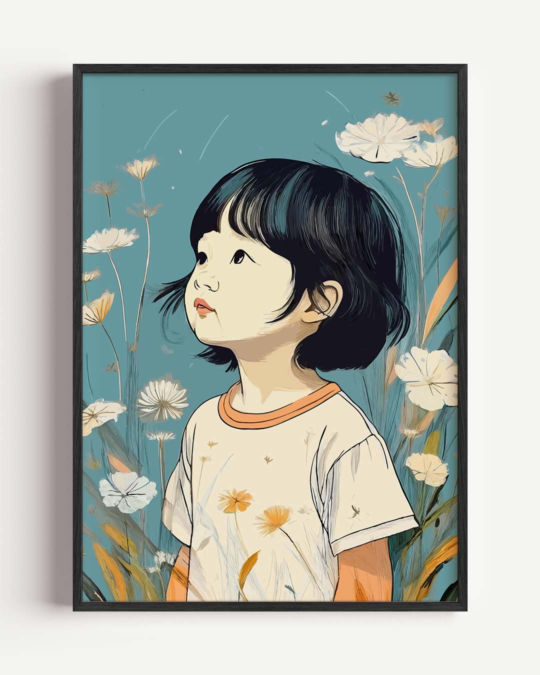 Dromerige Kinderblik – zomer portret poster als wanddecoratie