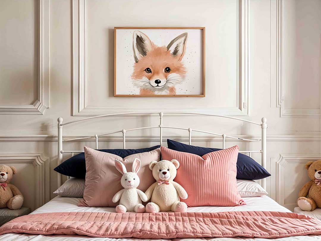 Vrolijke vos – kids poster in liggend formaat