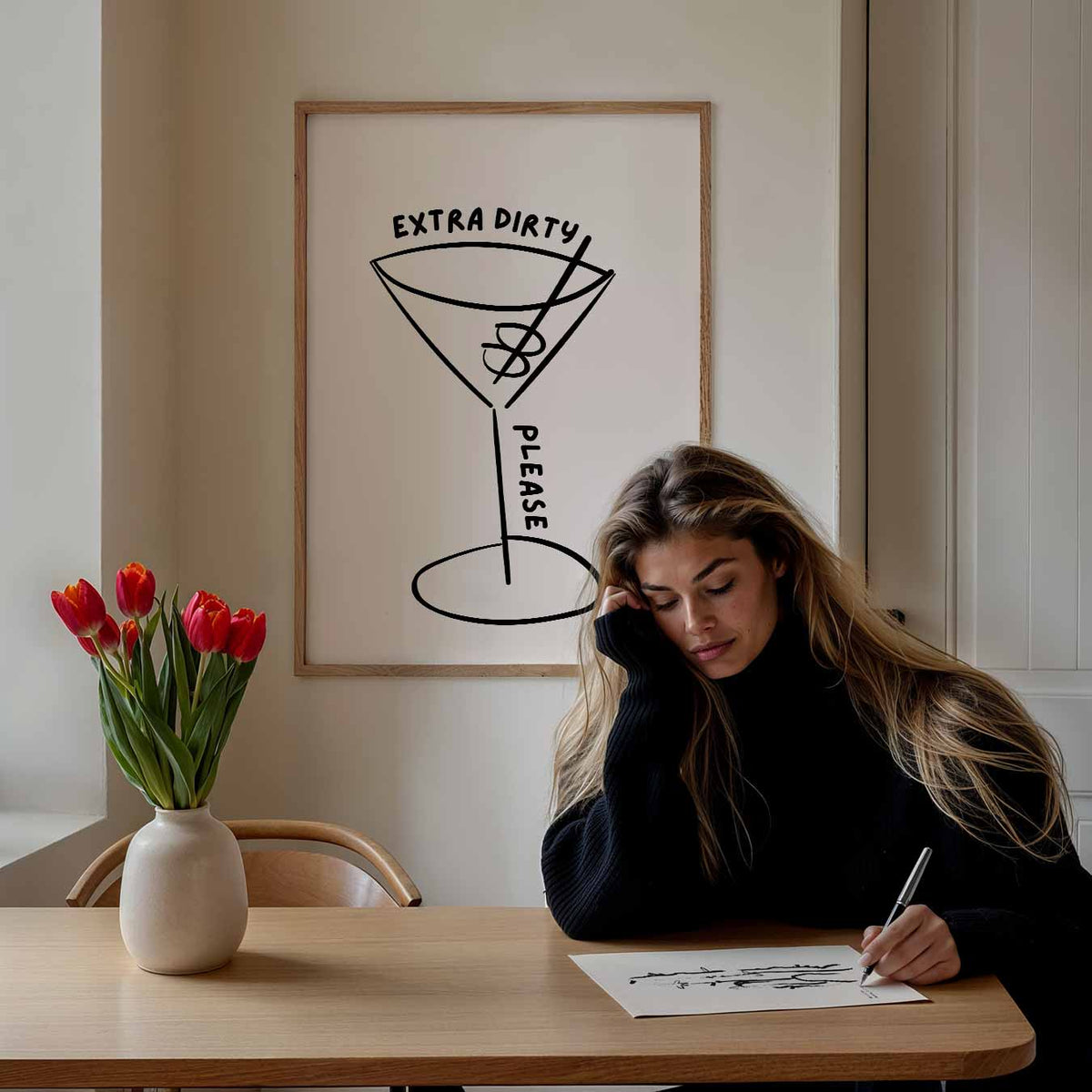 Extra Dirty Please – staande muurposter met zomerse uitstraling