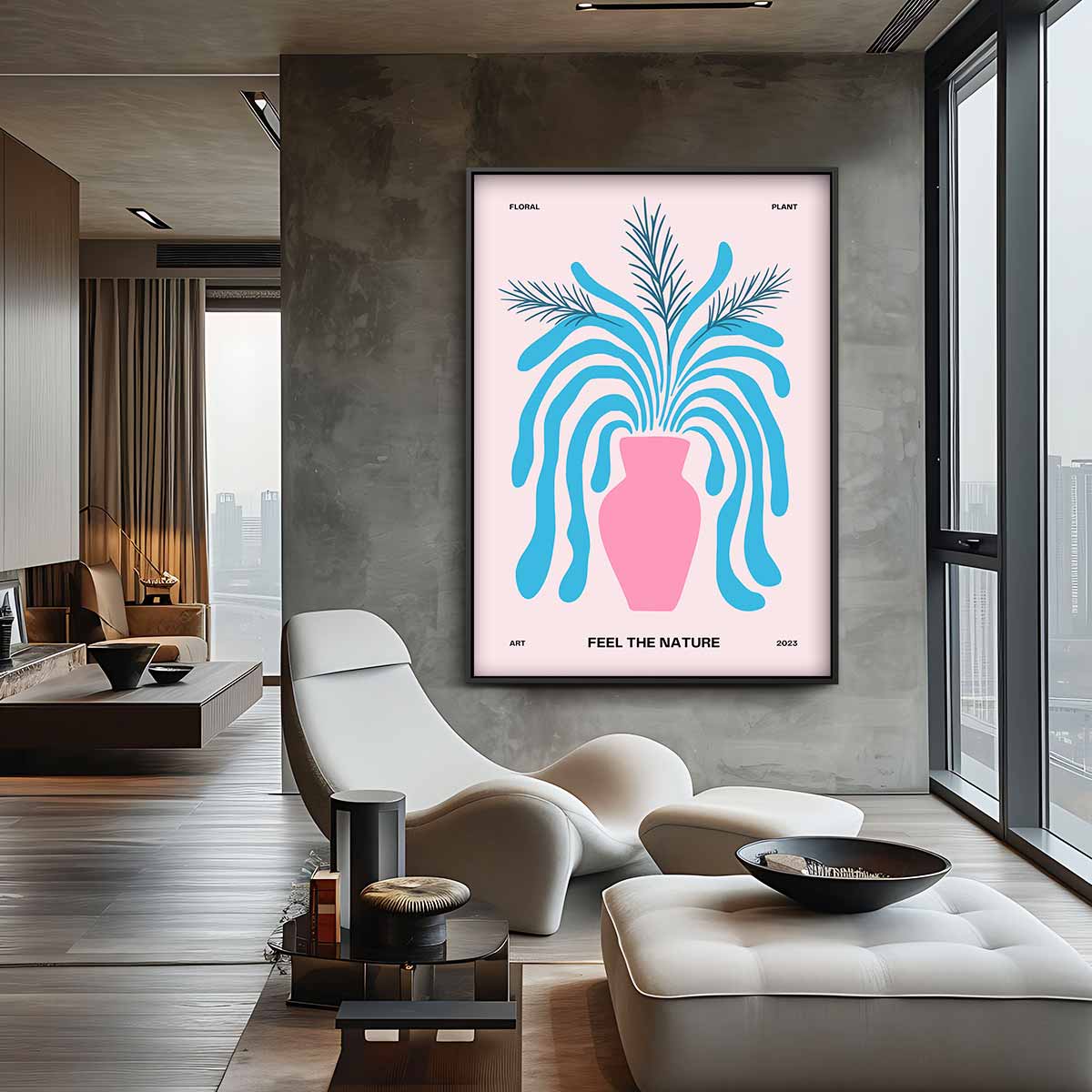Vrolijke Vaas – staande wandkunst voor woonkamer of interieur