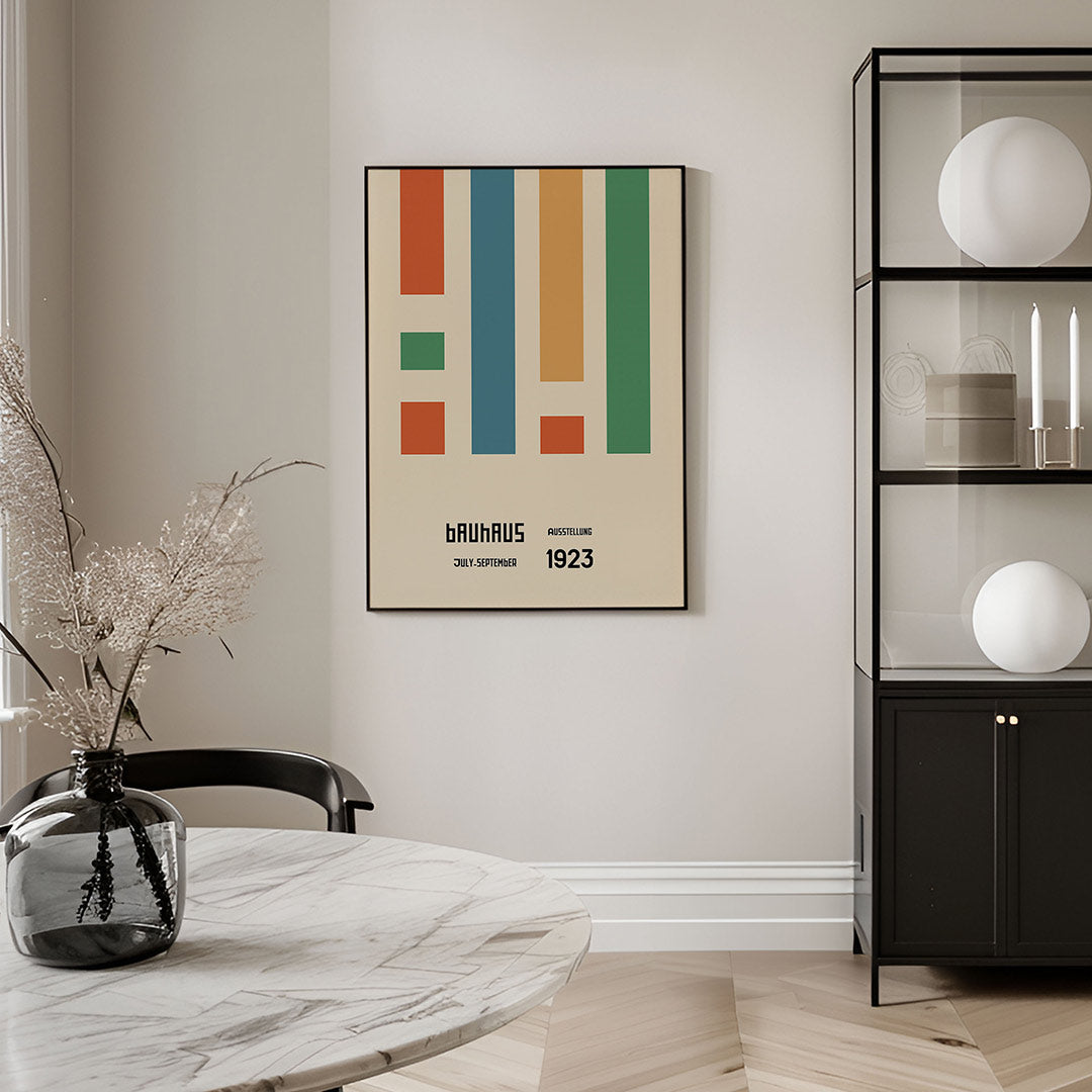 Vorm en kleur – geometrische Bauhaus poster in staand formaat