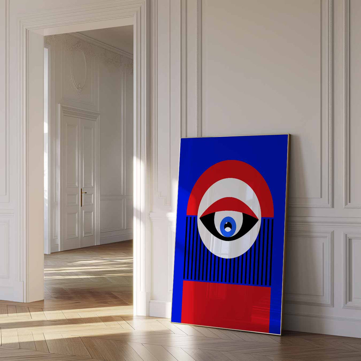 Abstracte Oogkunst – dierenposter als moderne staande wanddecoratie