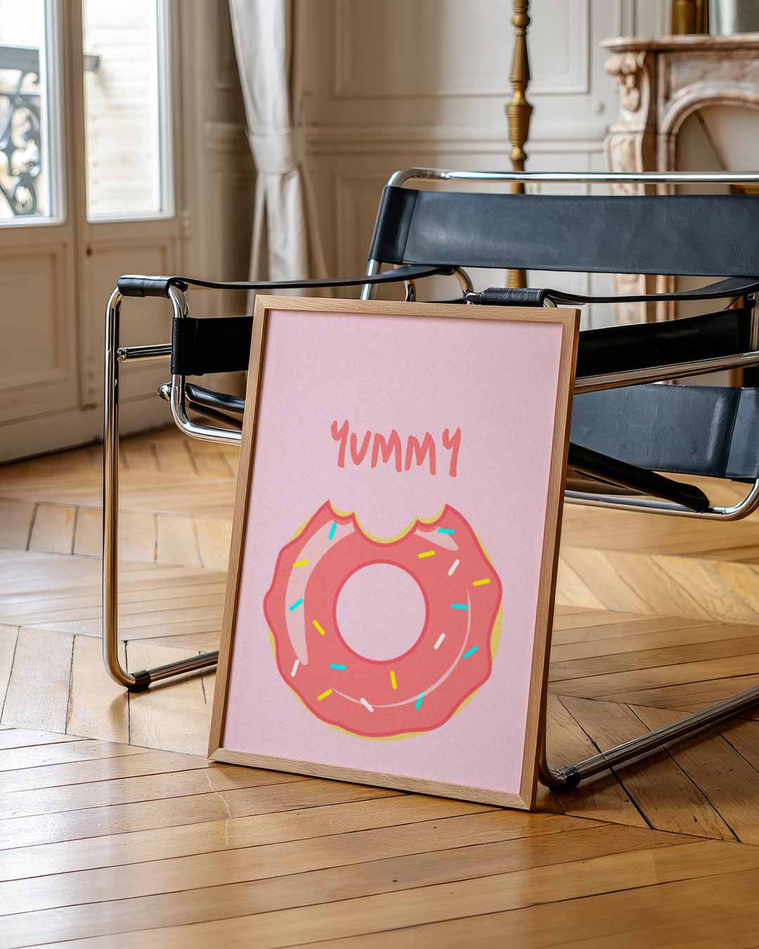 Donut Delight – zomerse wandkunst als portret poster