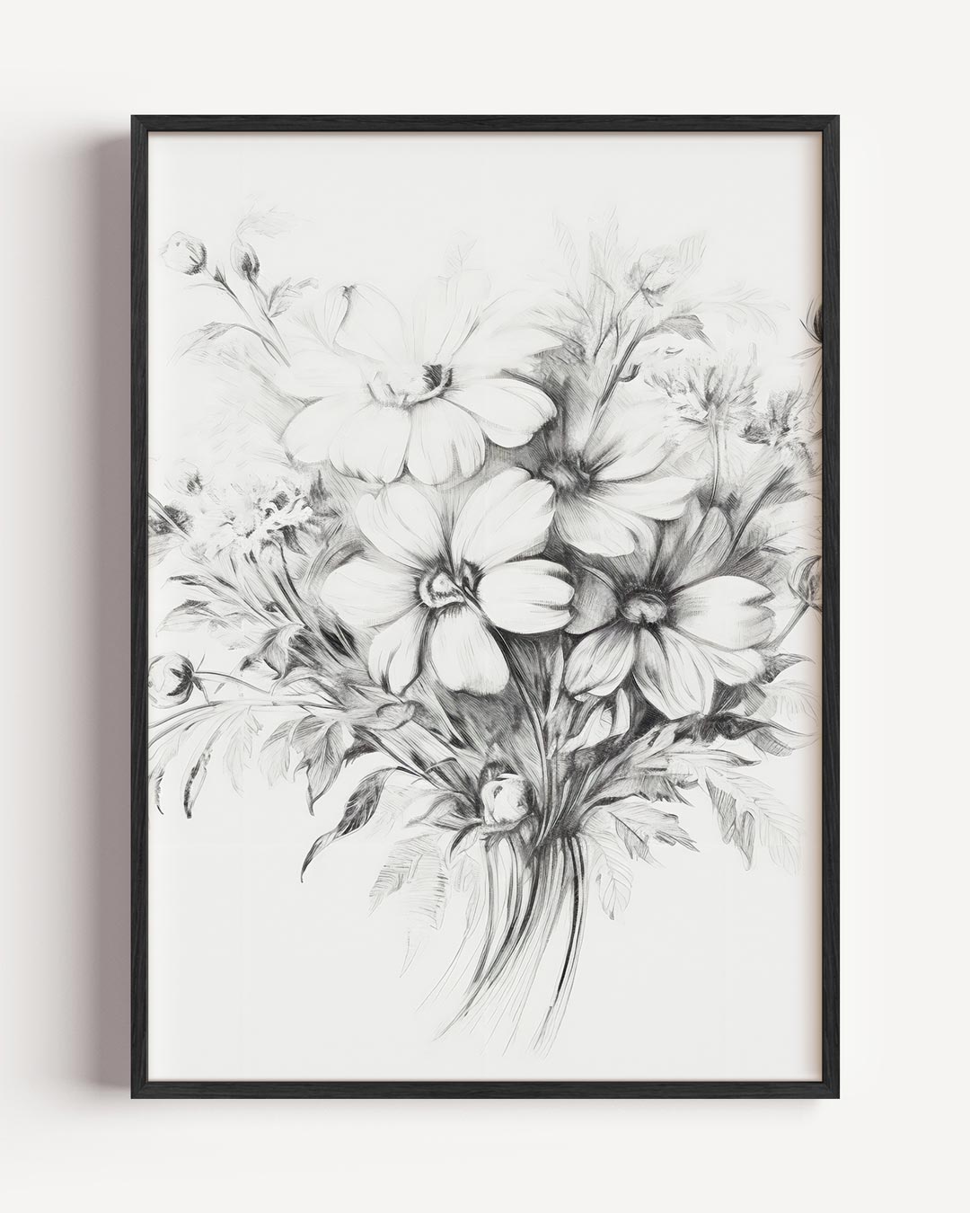 Elegante Bloemenillustratie – vintage portret poster als wanddecoratie
