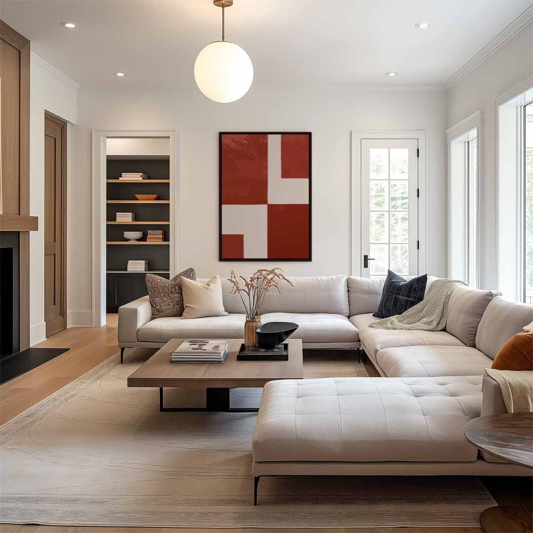 Modern Abstract Geometrisch Kunstwerk – staand kunstwerk voor modern interieur