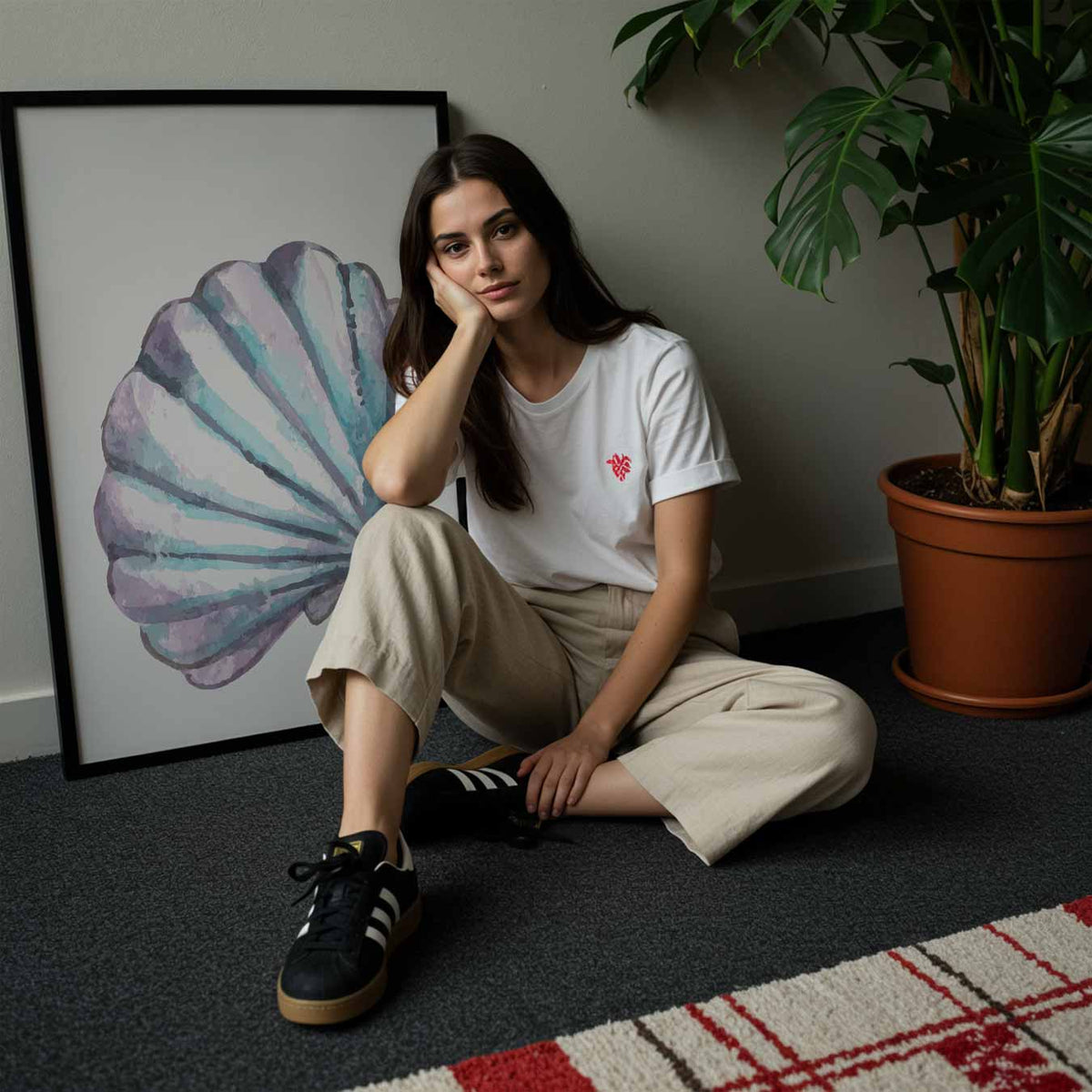 Pastelkleurige Schelp – staande muurposter met dierenthema