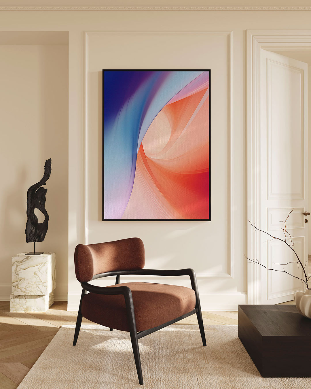 Vloeiende kleuren – Werk – staande wanddecoratie