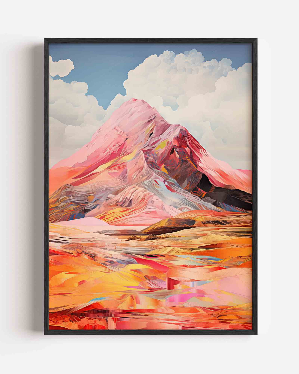 Berglandschap met wolken – surrealistische portret poster als wanddecoratie