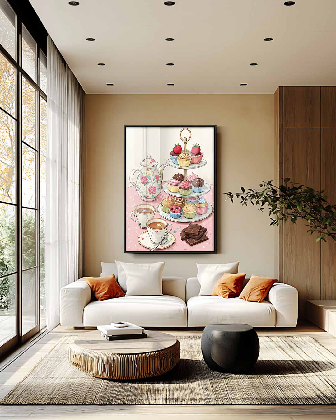 High Tea Delights – plexiglas wanddecoratie in portret formaat