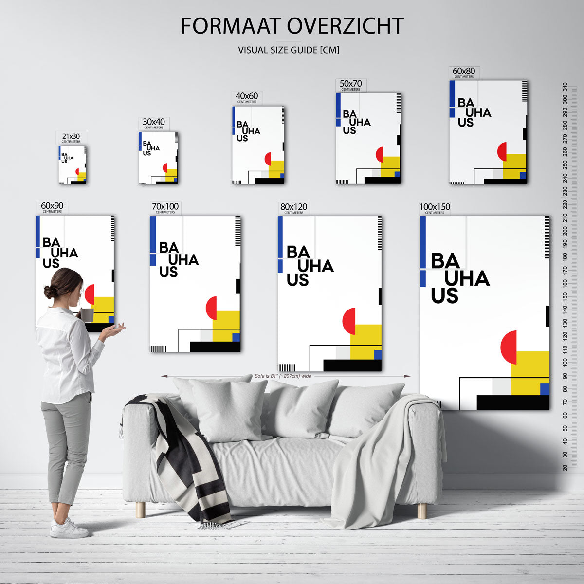 Vormen en kleurvlakken – geometrische poster in Bauhaus-stijl van WallArtistic