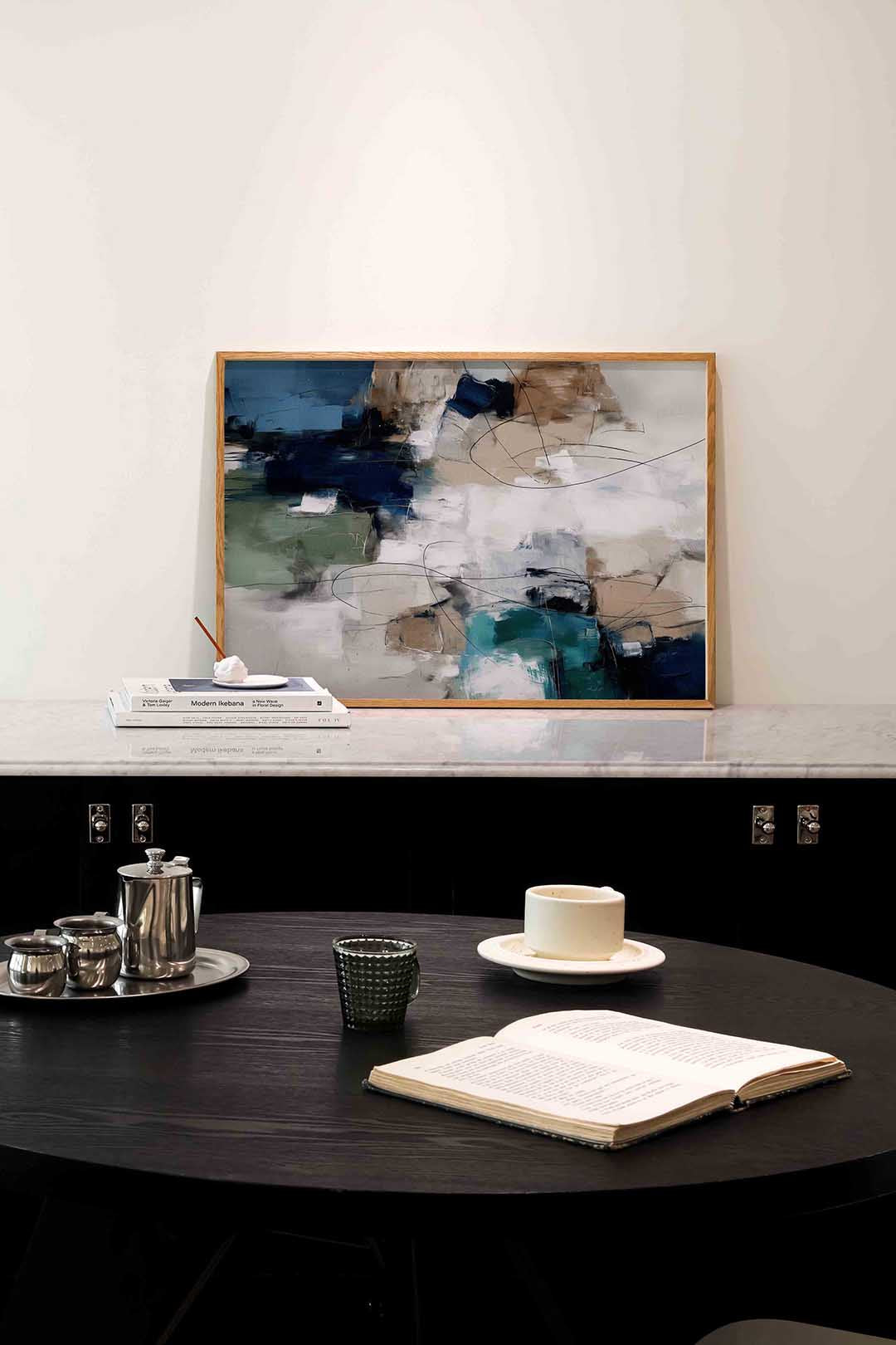 Abstracte vormen – abstracte poster in liggend formaat