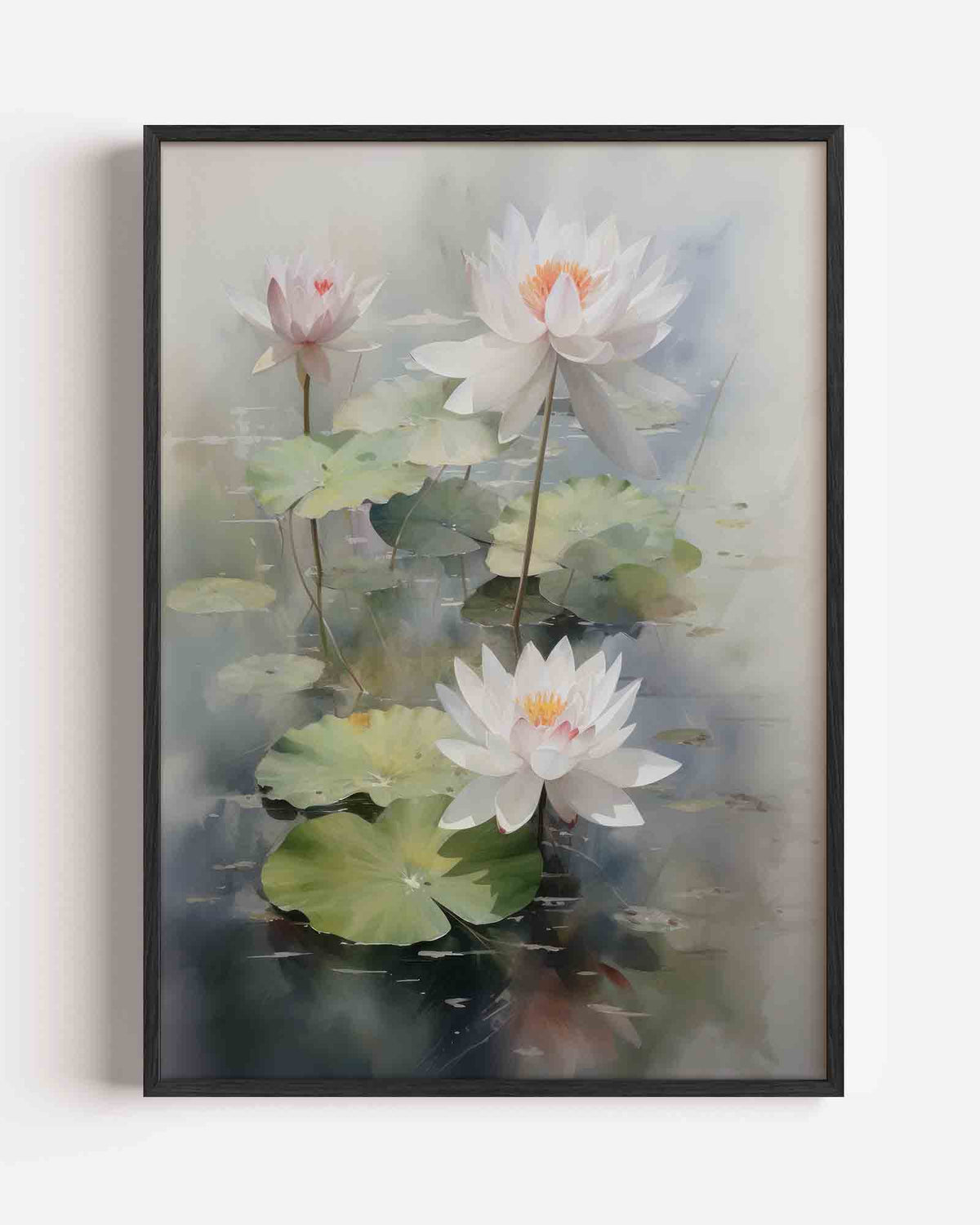 Witte waterlelies – jungle portret poster als wanddecoratie