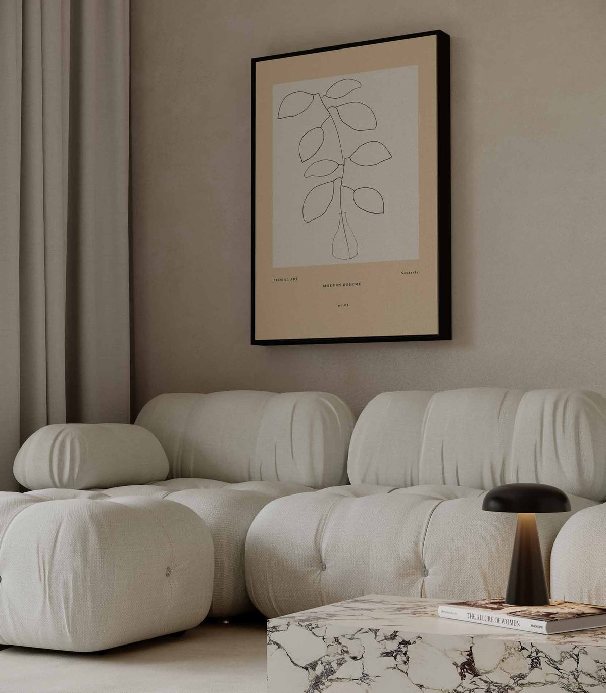 Moderne Boho Bloemen – plexiglas wanddecoratie in portret formaat