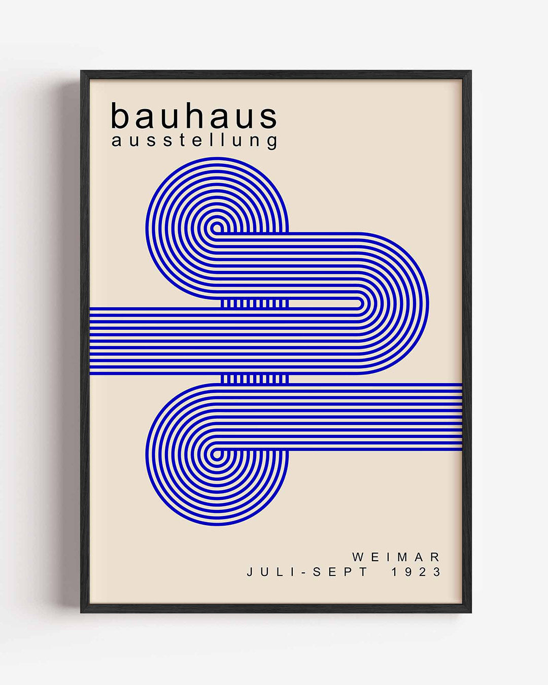 Lijnen en cirkelpatronen – staande Bauhaus poster als wanddecoratie